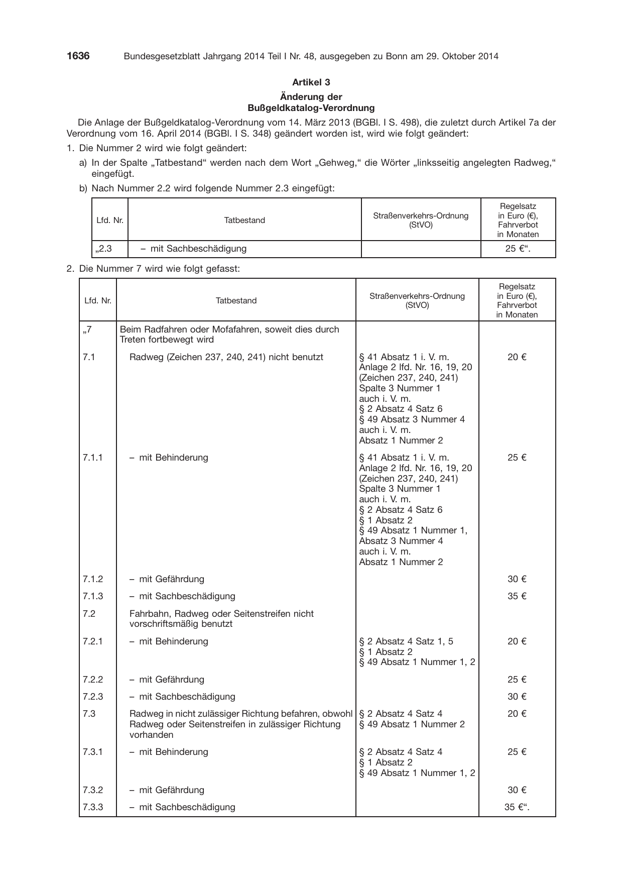 BGBl. 2014, Seite 1636 — Originalseite als Abbildung
