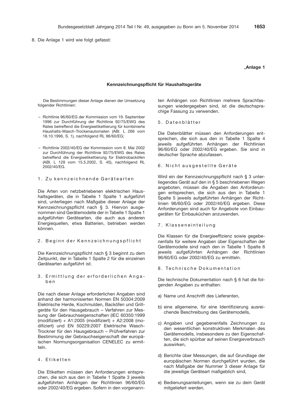 BGBl. 2014, Seite 1653 — Originalseite als Abbildung