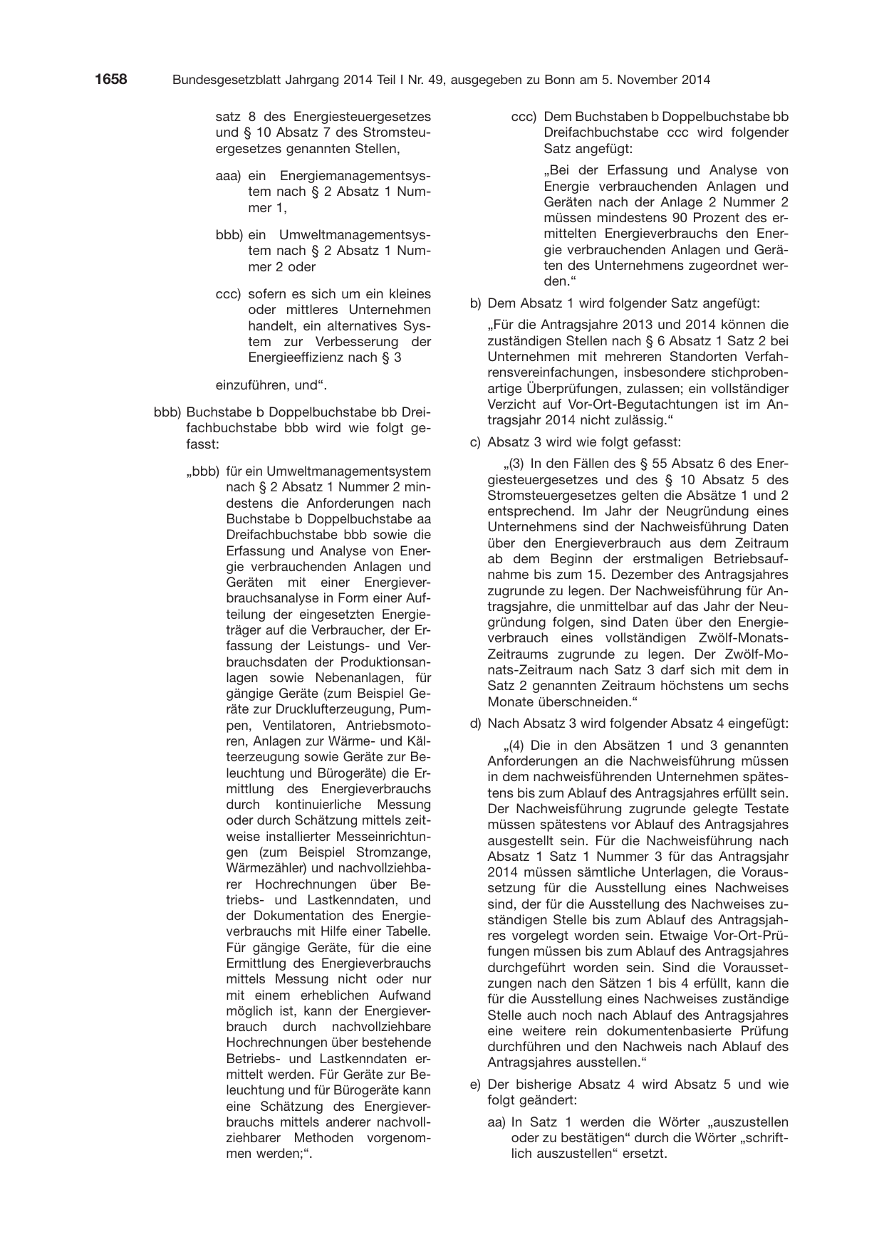 BGBl. 2014, Seite 1658 — Originalseite als Abbildung