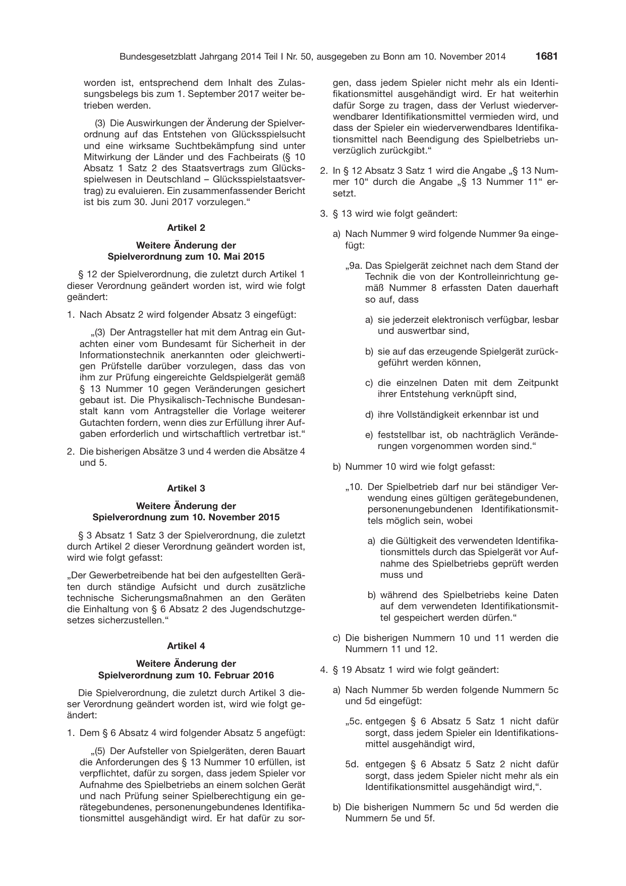 BGBl. 2014, Seite 1681 — Originalseite als Abbildung