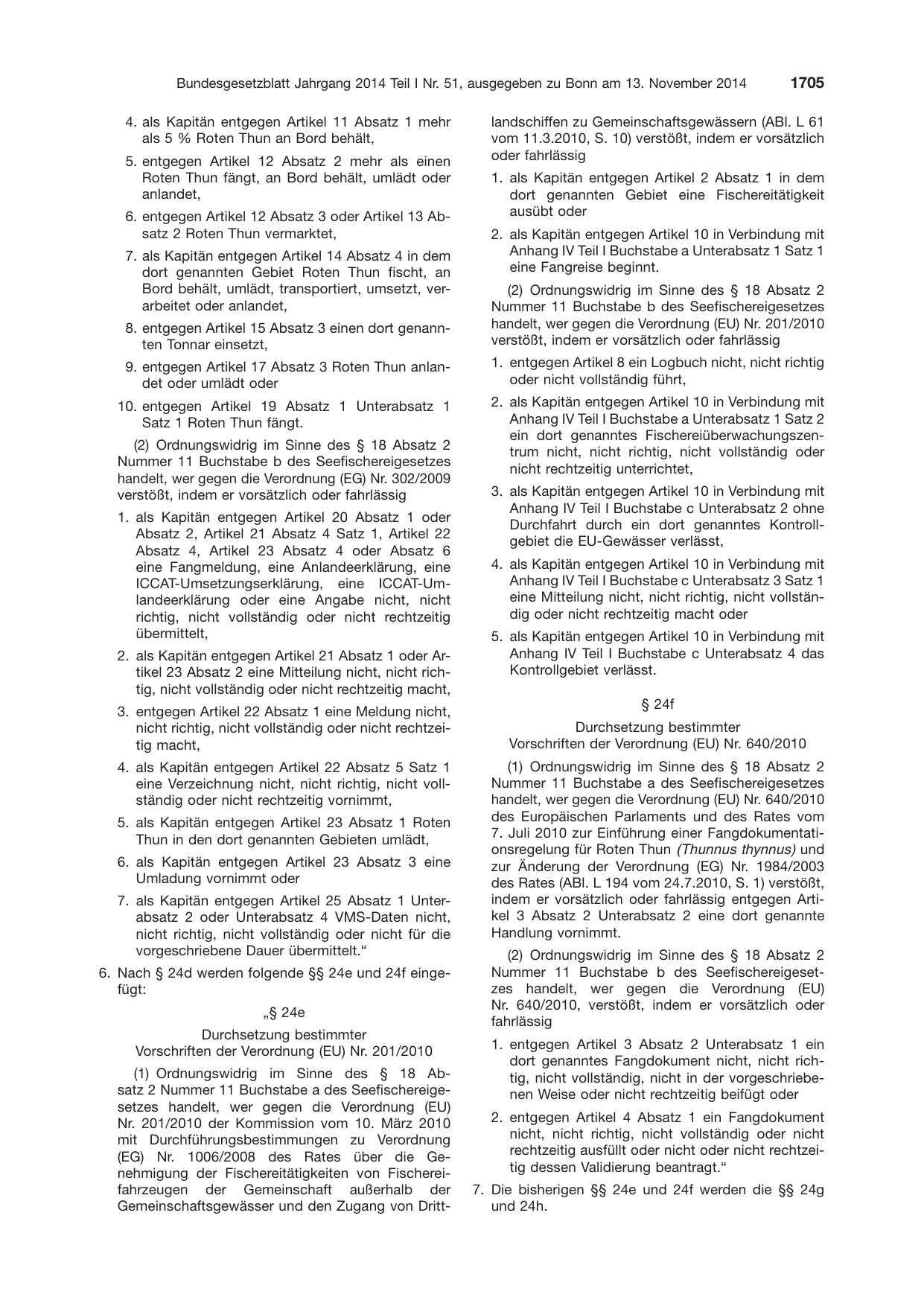 BGBl. 2014, Seite 1705 — Originalseite als Abbildung