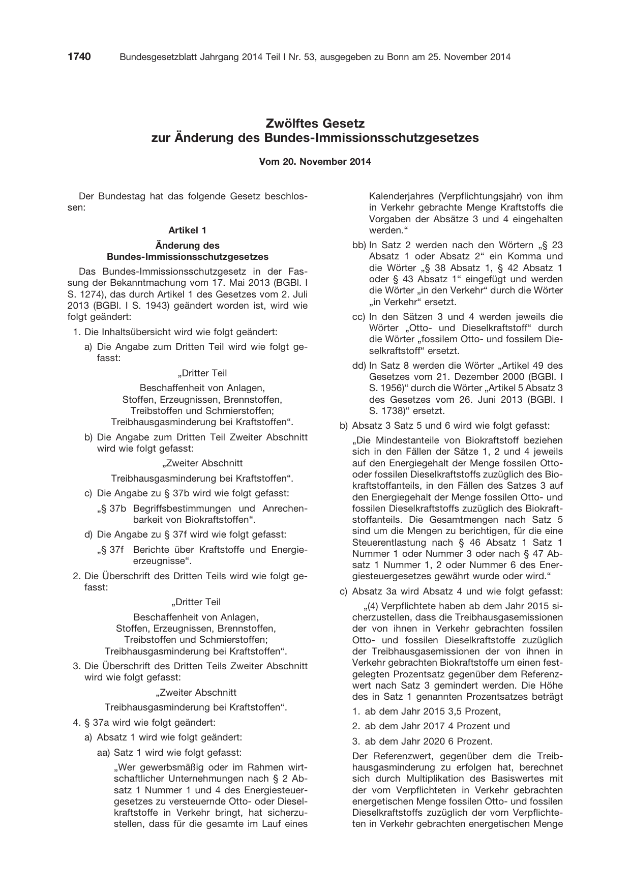BGBl. 2014, Seite 1740 — Originalseite als Abbildung