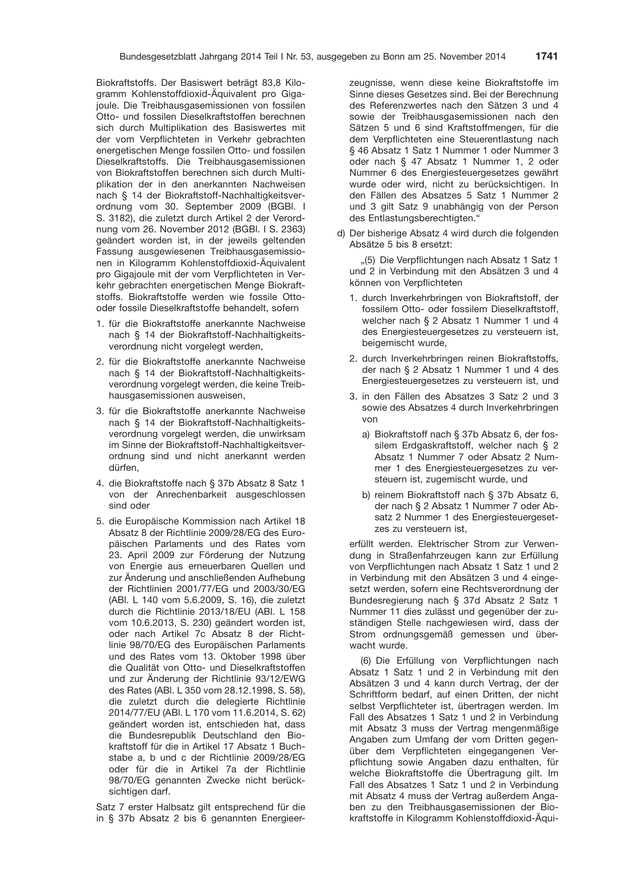 BGBl. 2014, Seite 1741 — Originalseite als Abbildung