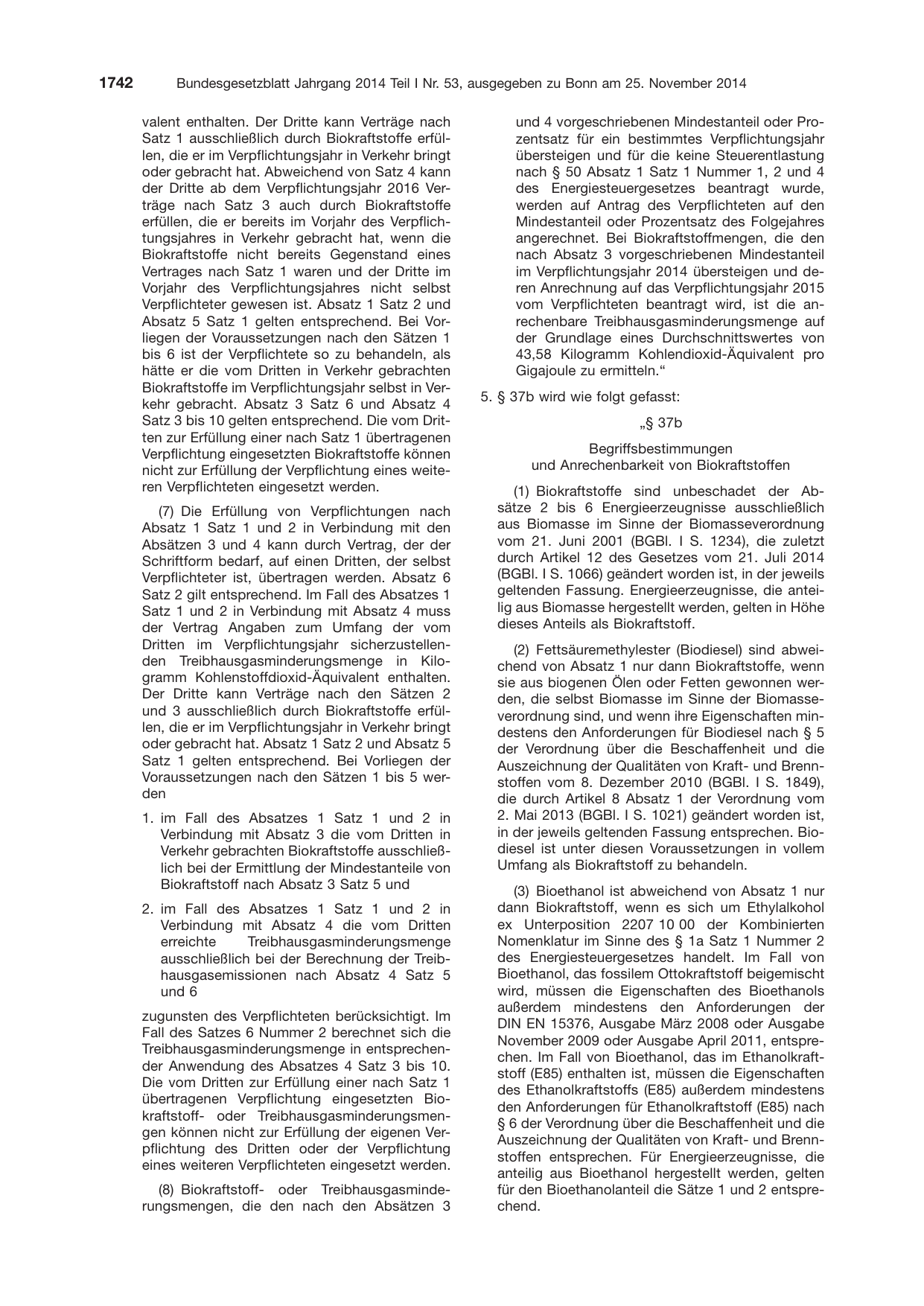 BGBl. 2014, Seite 1742 — Originalseite als Abbildung