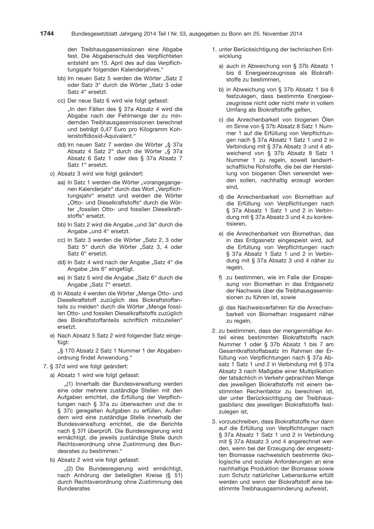 BGBl. 2014, Seite 1744 — Originalseite als Abbildung