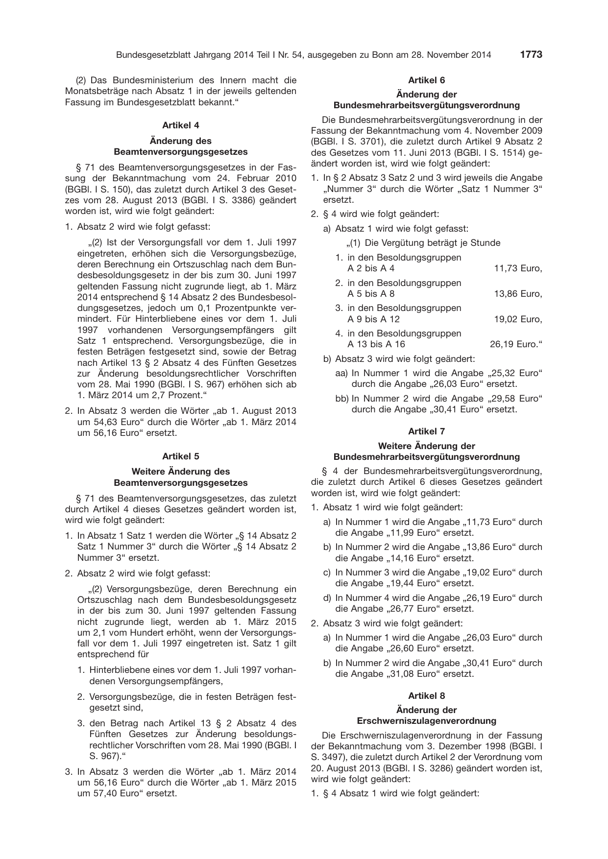 BGBl. 2014, Seite 1773 — Originalseite als Abbildung