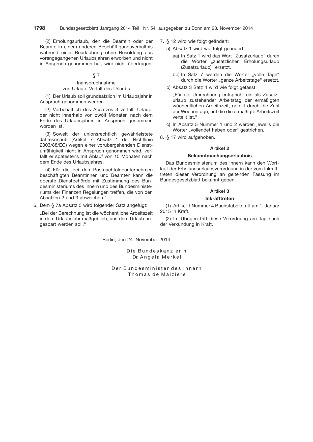 BGBl. 2014, Seite 1798 — Originalseite als Abbildung