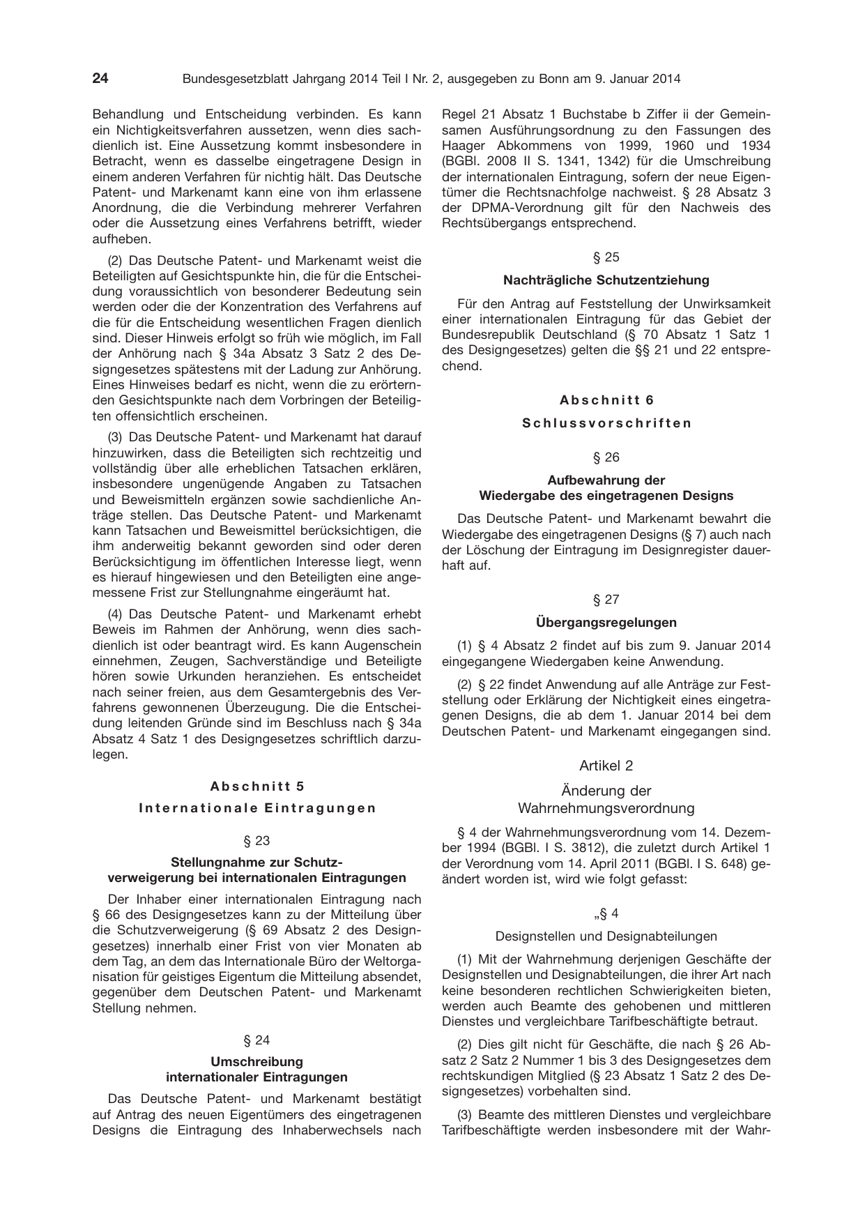 BGBl. 2014, Seite 24 — Originalseite als Abbildung
