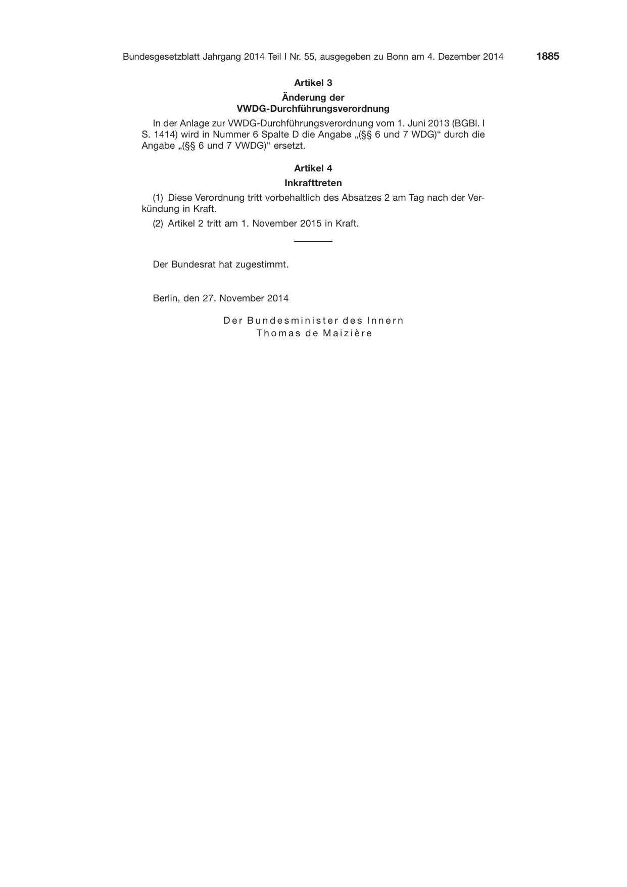 BGBl. 2014, Seite 1885 — Originalseite als Abbildung