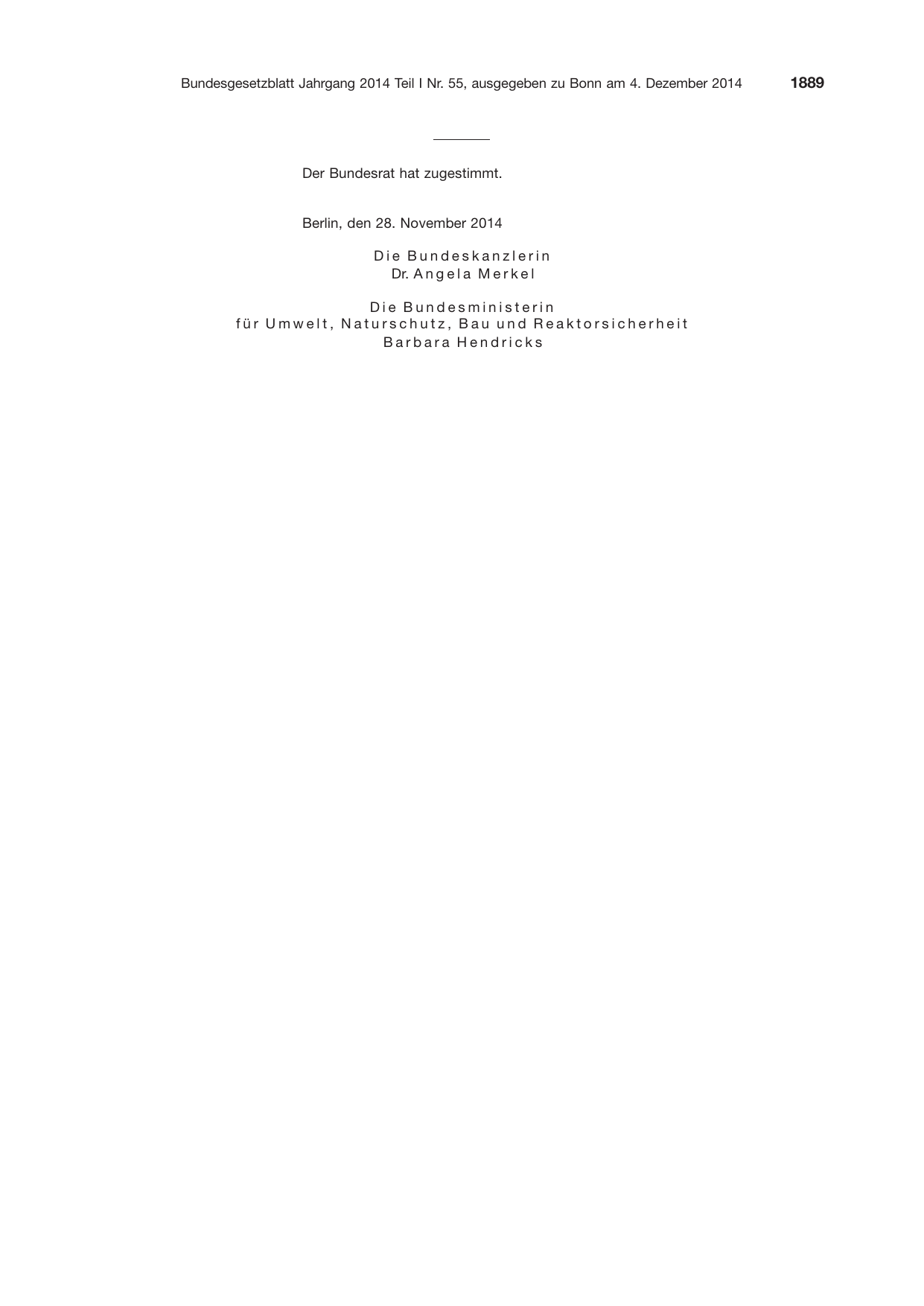 BGBl. 2014, Seite 1889 — Originalseite als Abbildung