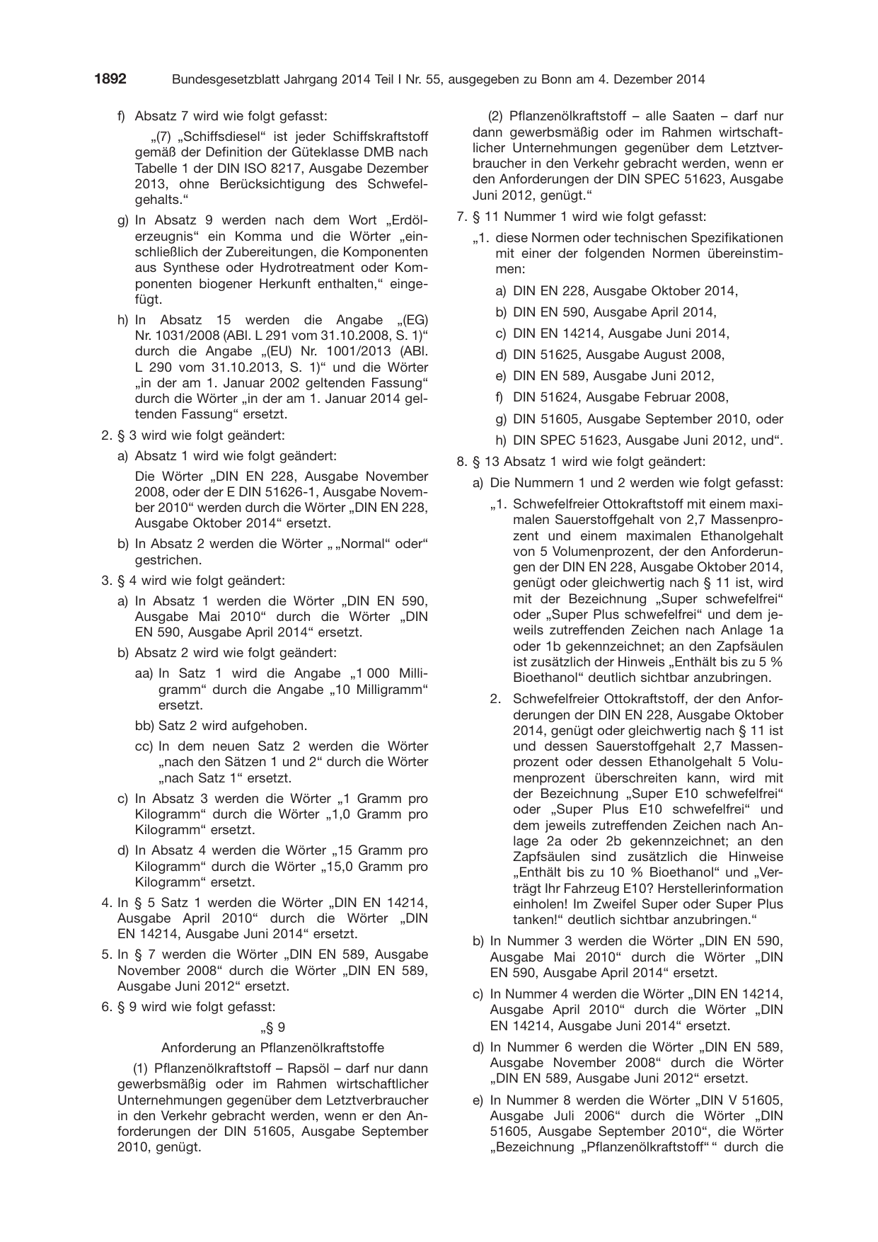BGBl. 2014, Seite 1892 — Originalseite als Abbildung