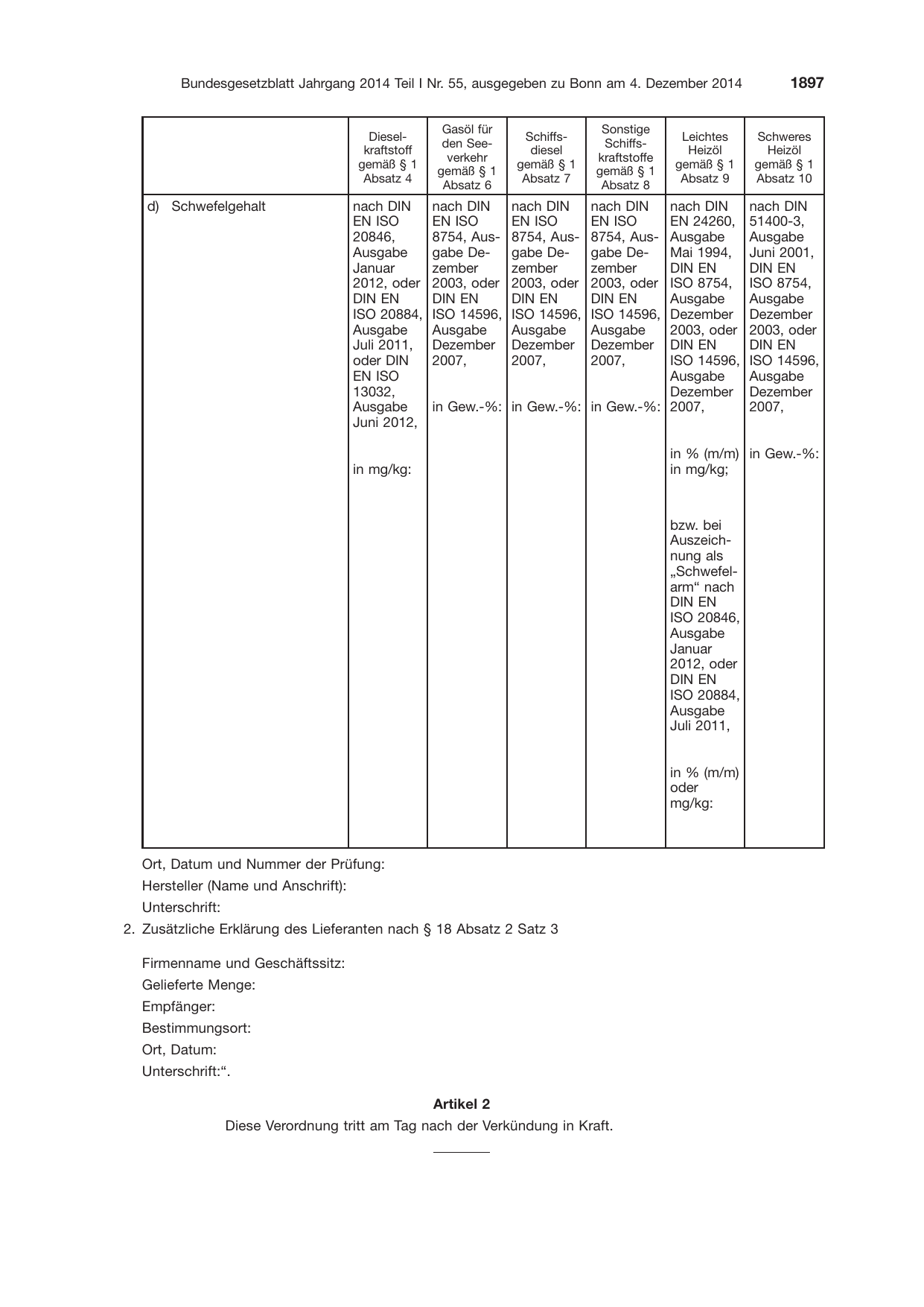 BGBl. 2014, Seite 1897 — Originalseite als Abbildung