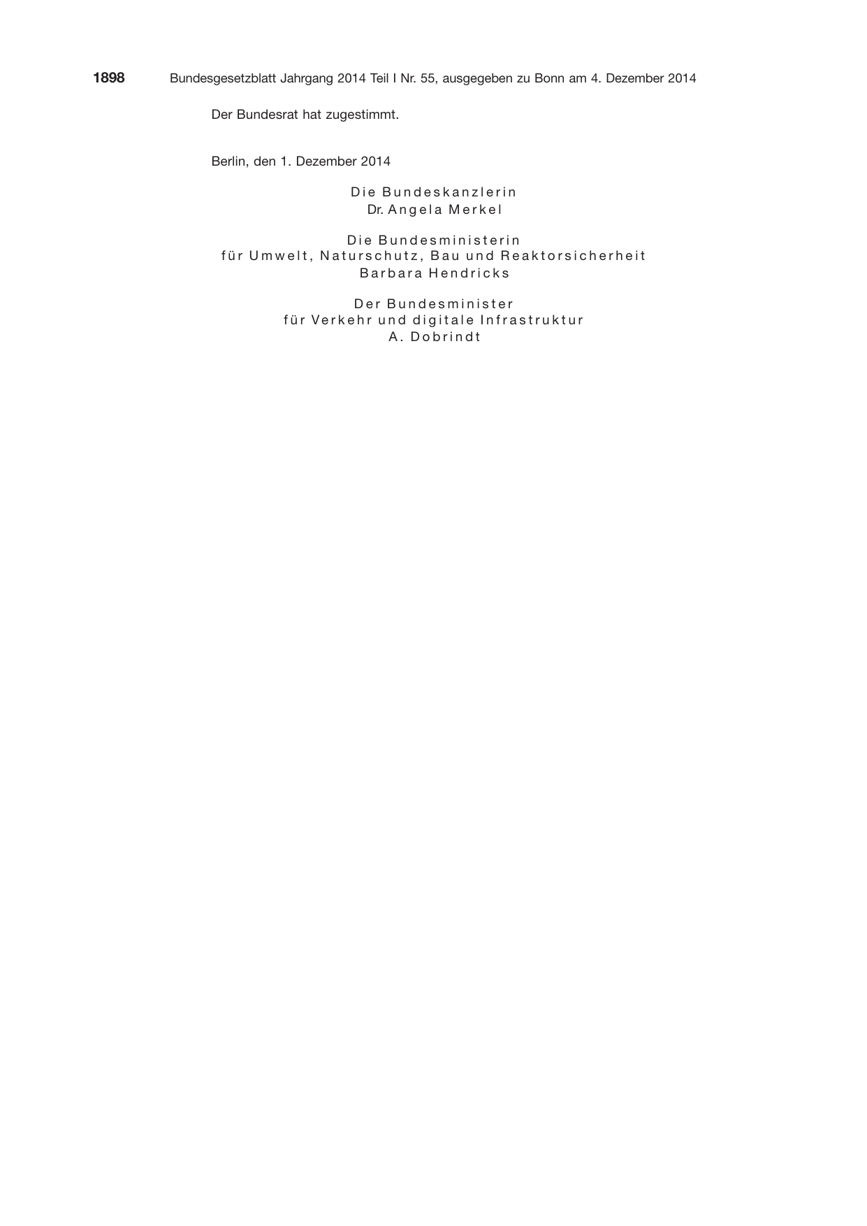 BGBl. 2014, Seite 1898 — Originalseite als Abbildung