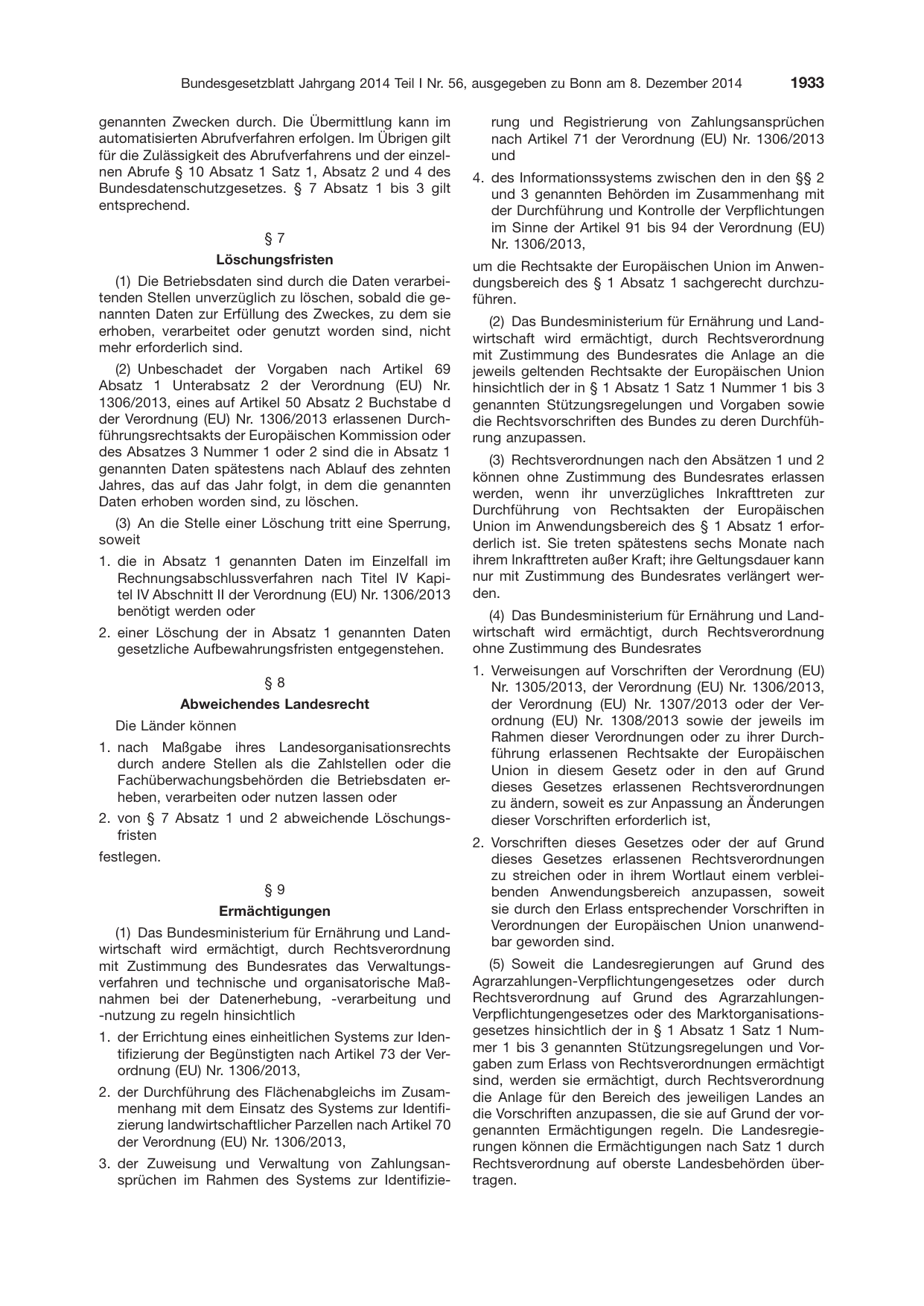 BGBl. 2014, Seite 1933 — Originalseite als Abbildung