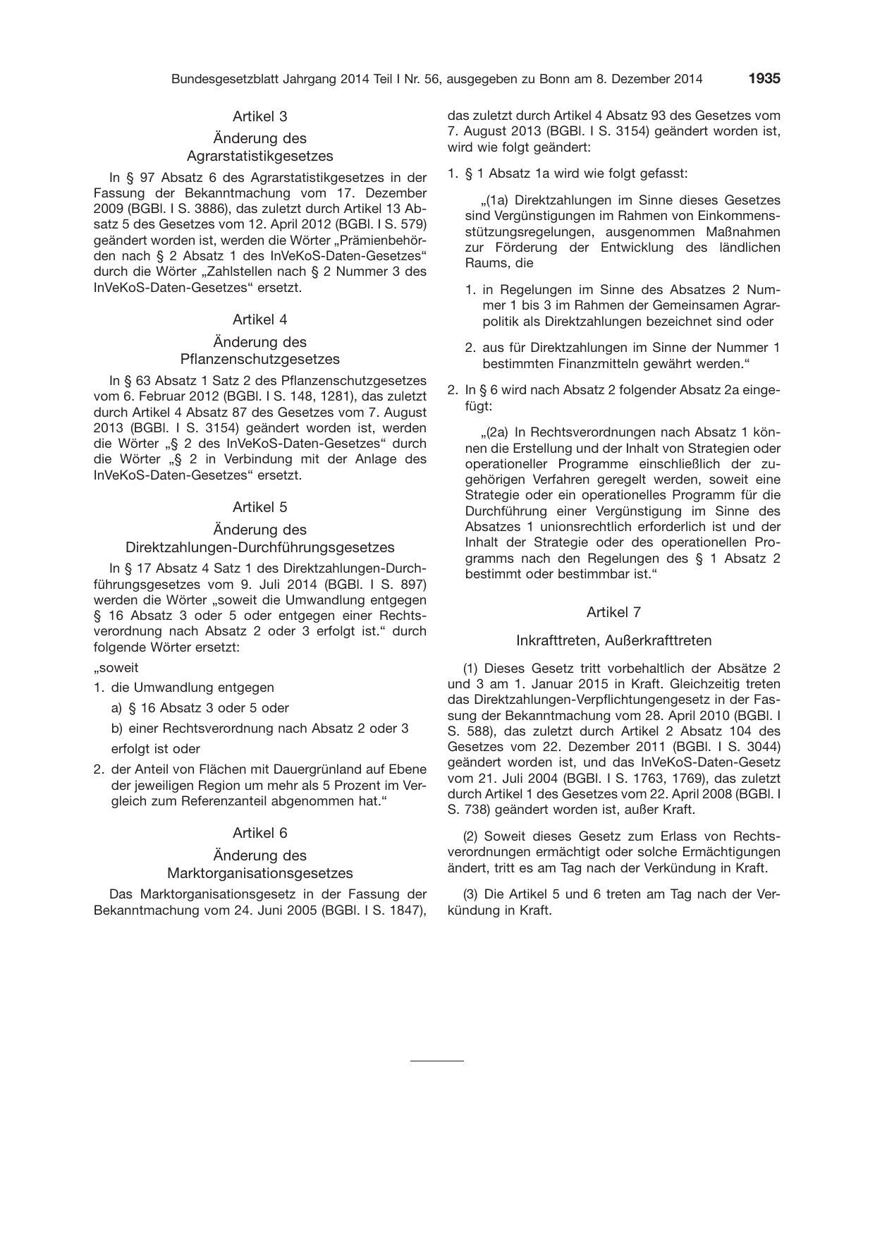 BGBl. 2014, Seite 1935 — Originalseite als Abbildung
