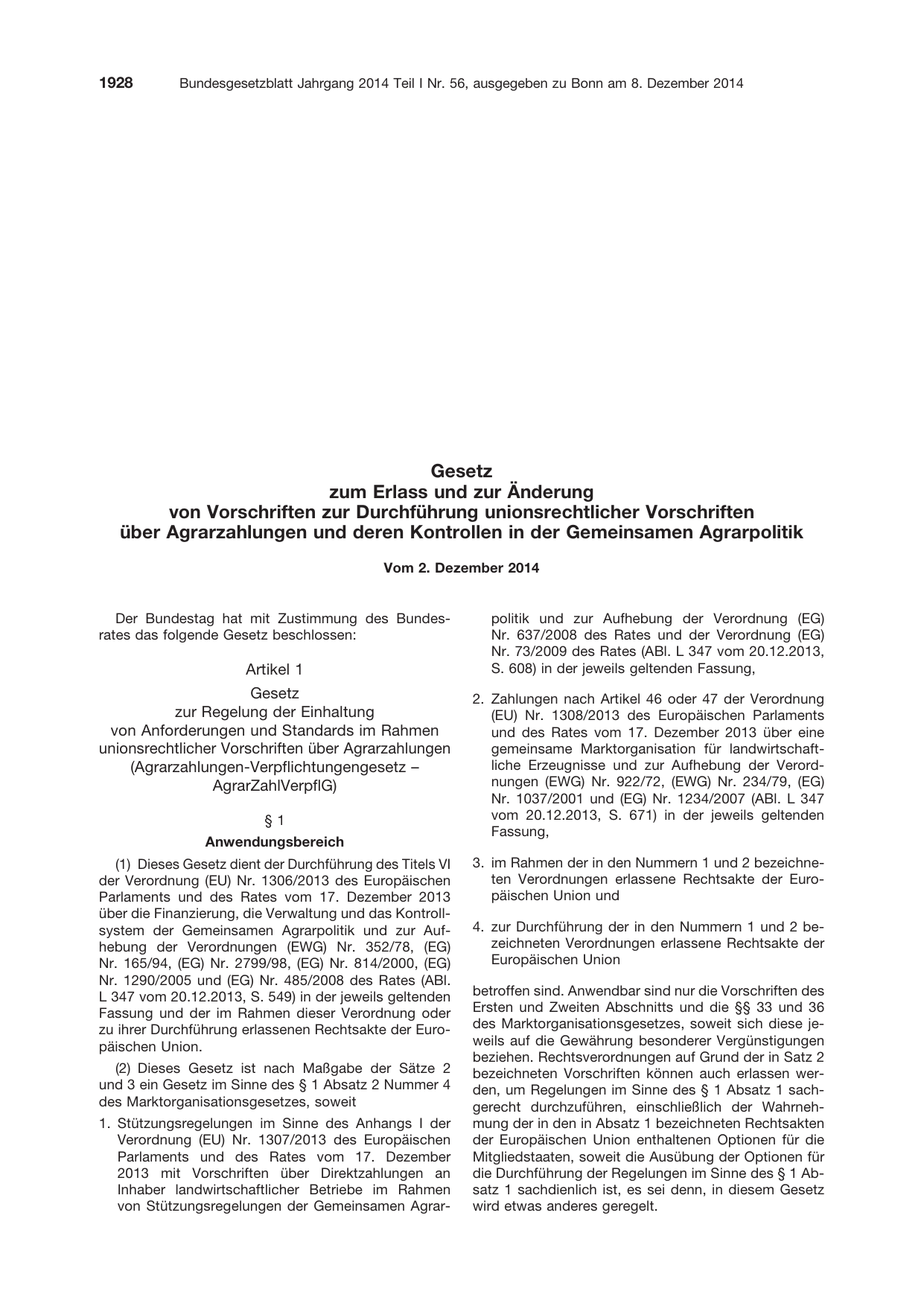 BGBl. 2014, Seite 1928 — Originalseite als Abbildung