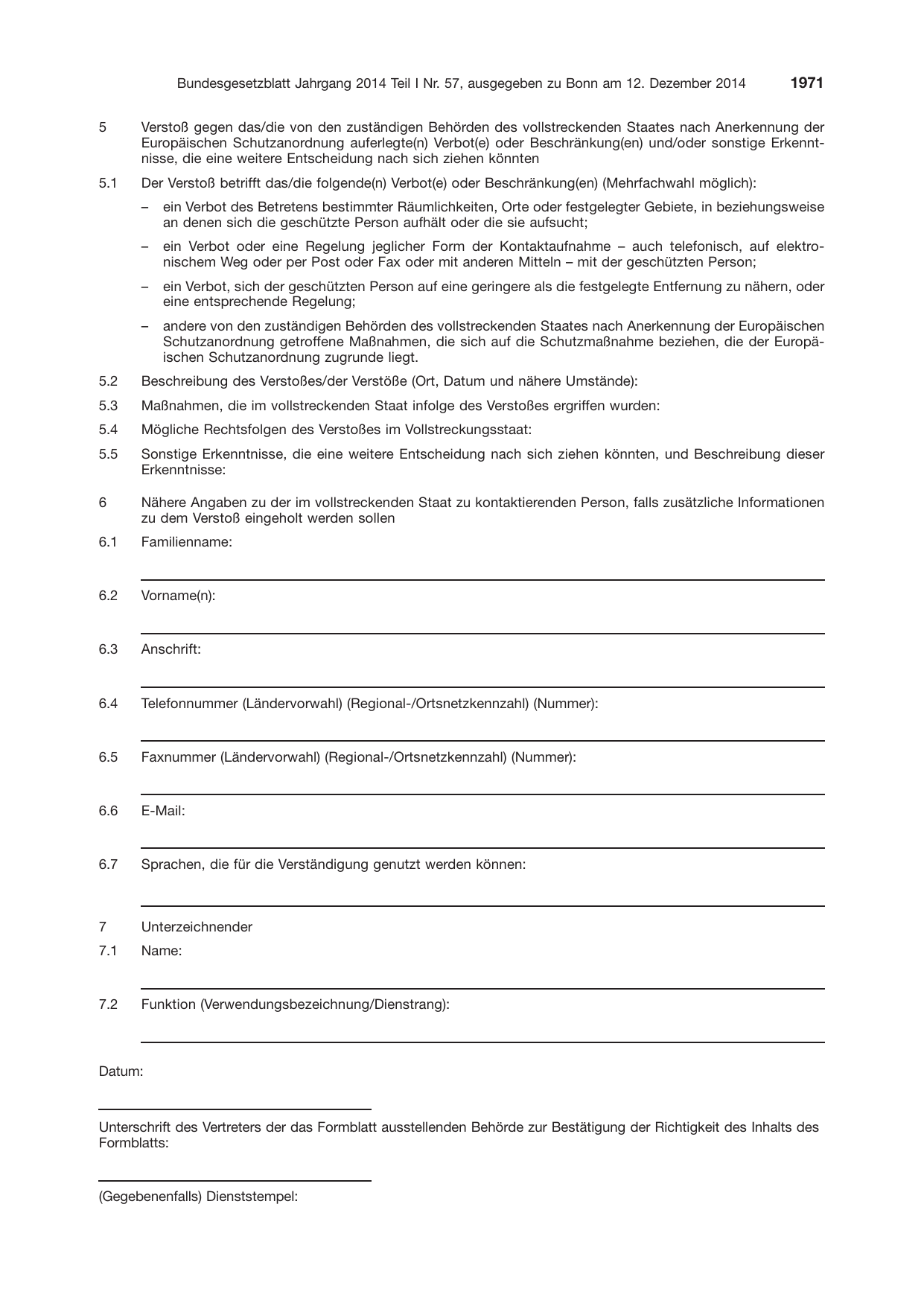 BGBl. 2014, Seite 1971 — Originalseite als Abbildung