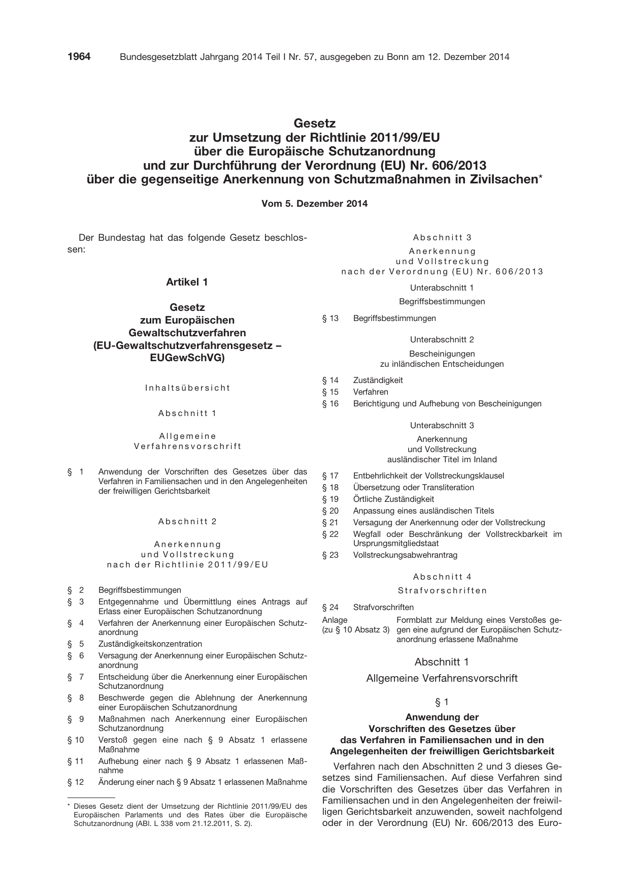 BGBl. 2014, Seite 1964 — Originalseite als Abbildung
