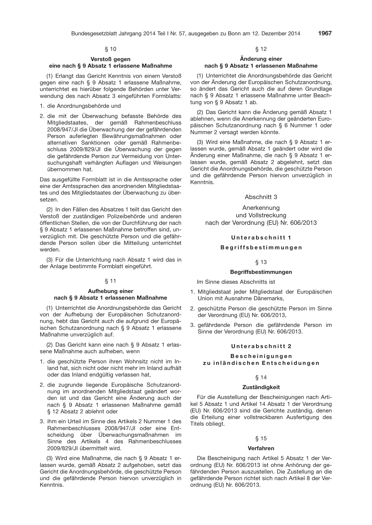 BGBl. 2014, Seite 1967 — Originalseite als Abbildung