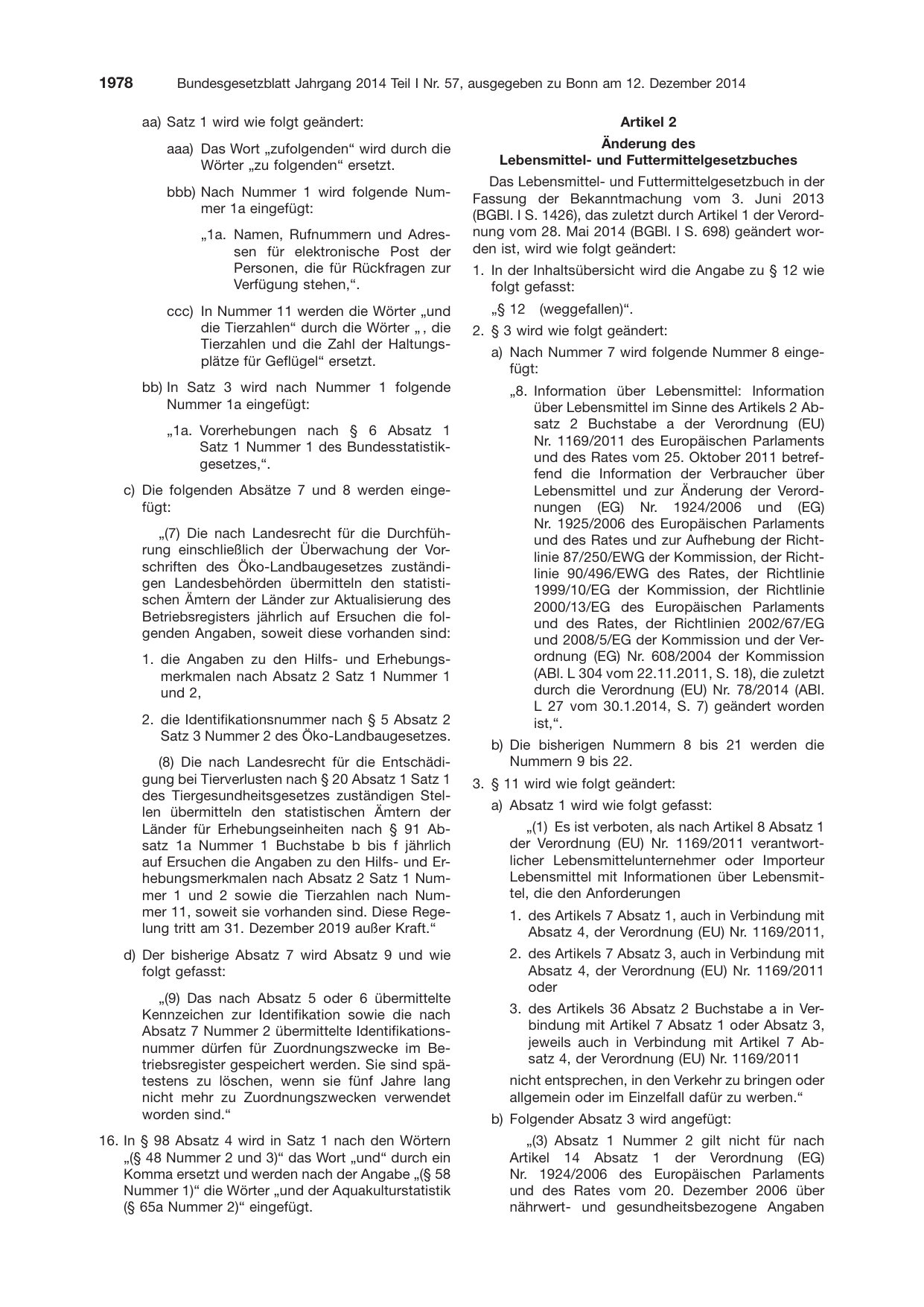 BGBl. 2014, Seite 1978 — Originalseite als Abbildung