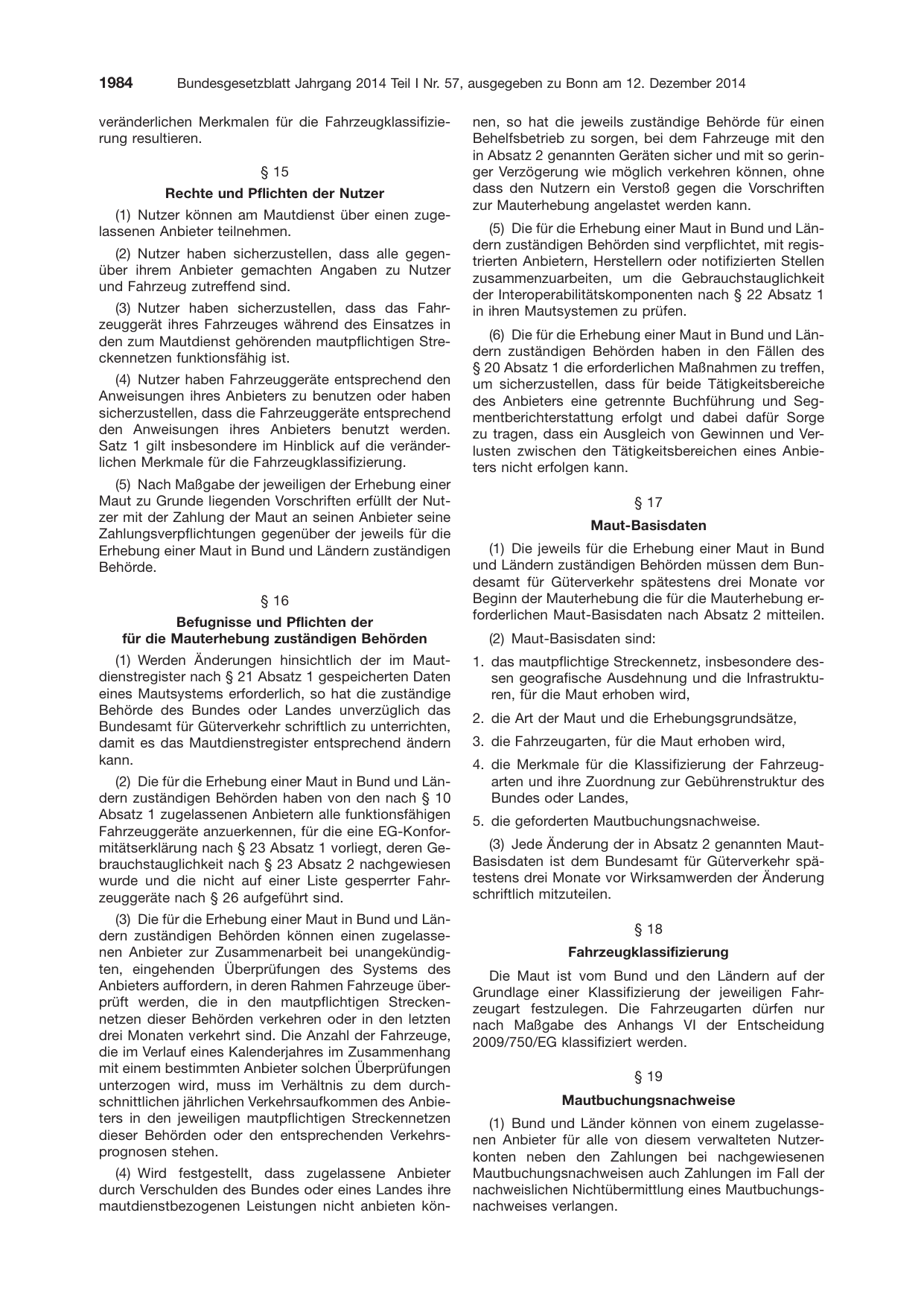 BGBl. 2014, Seite 1984 — Originalseite als Abbildung