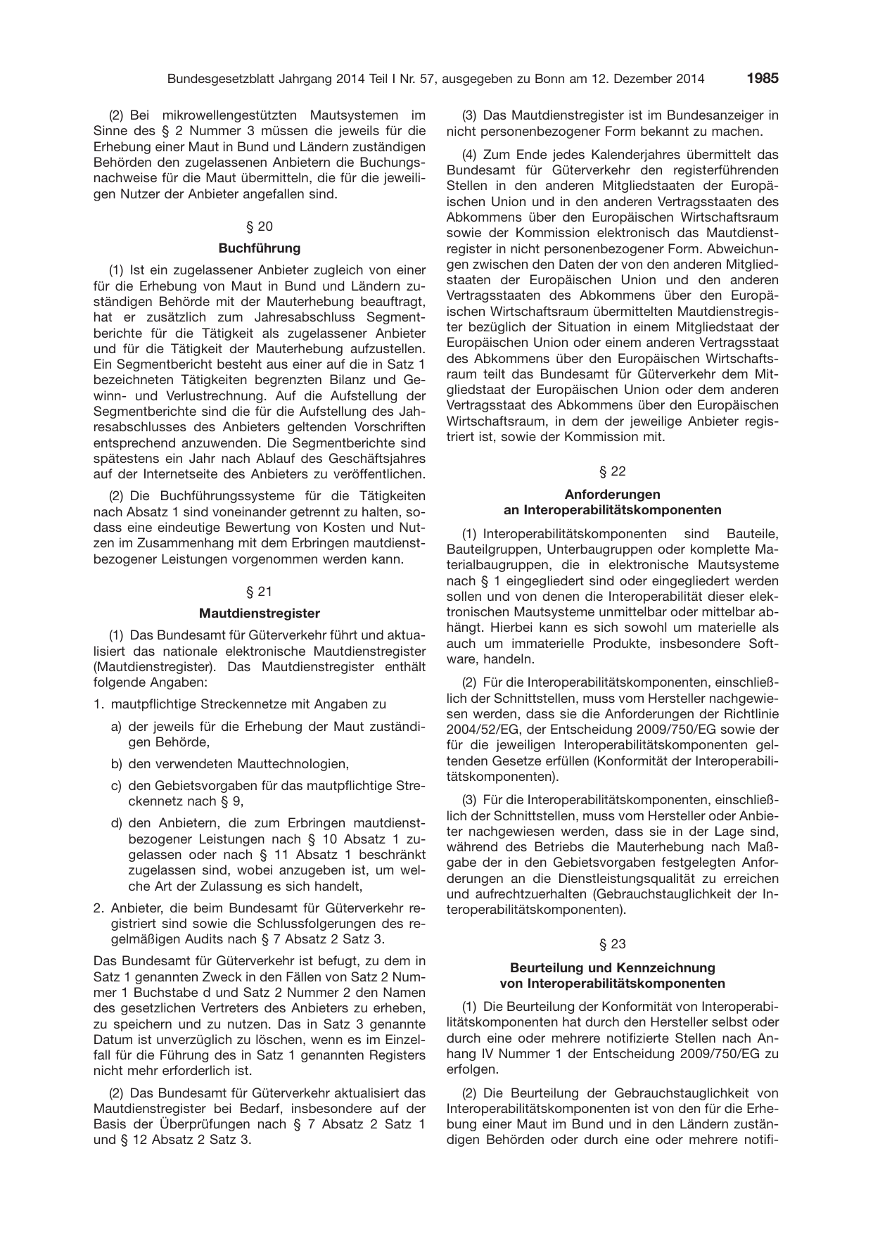 BGBl. 2014, Seite 1985 — Originalseite als Abbildung