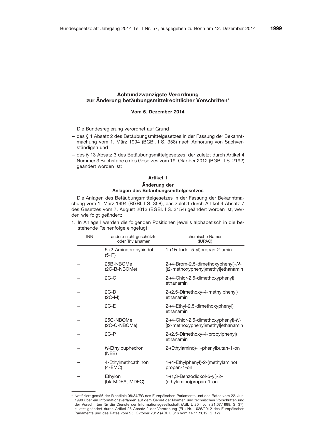BGBl. 2014, Seite 1999 — Originalseite als Abbildung
