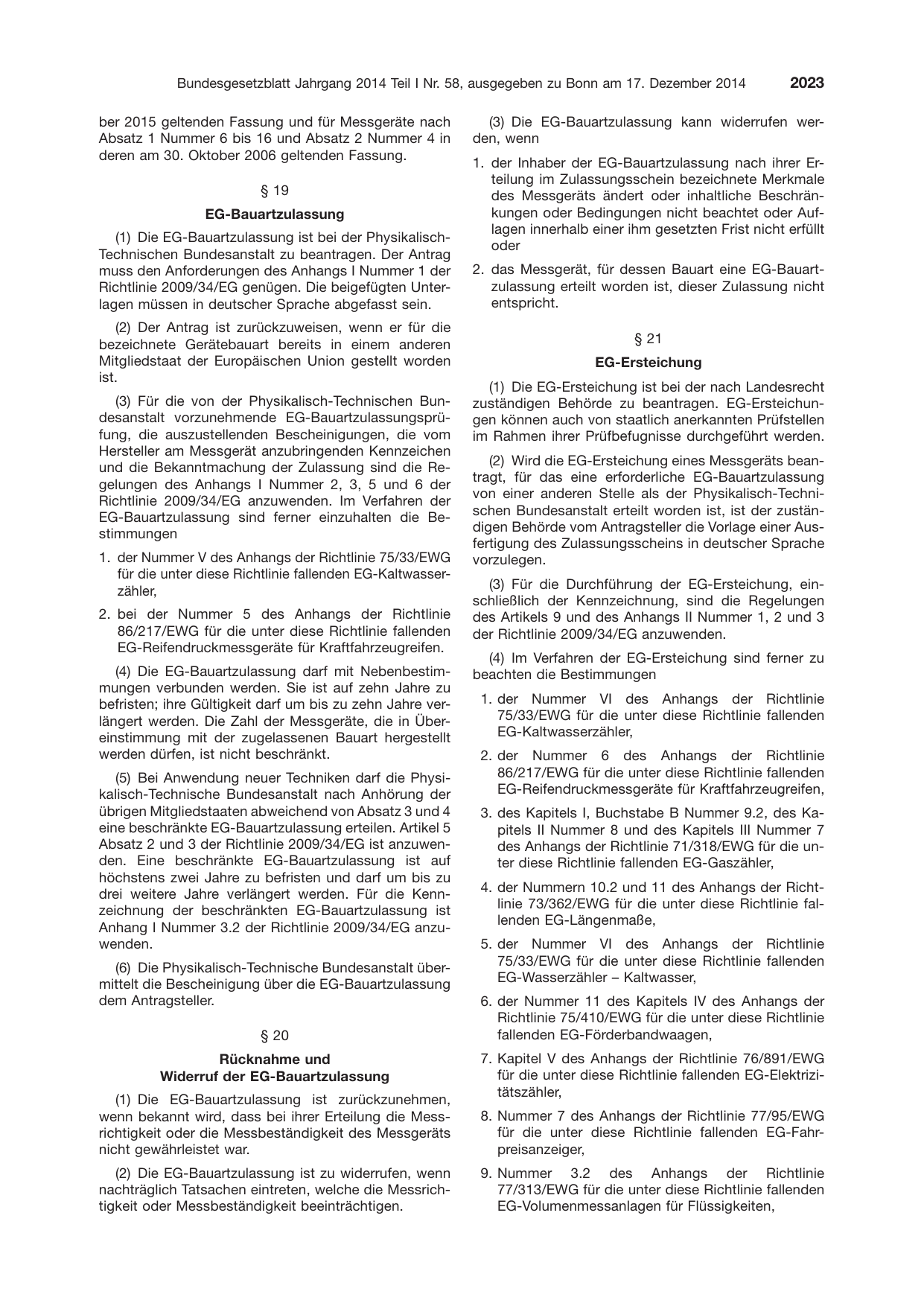 BGBl. 2014, Seite 2023 — Originalseite als Abbildung