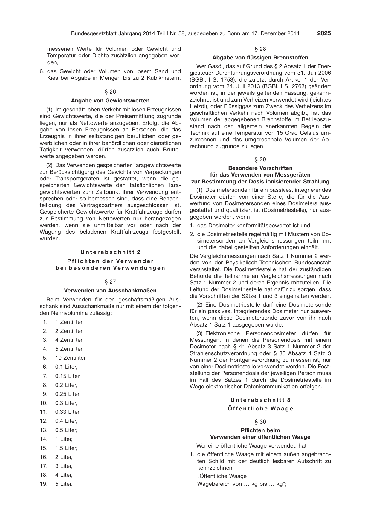 BGBl. 2014, Seite 2025 — Originalseite als Abbildung