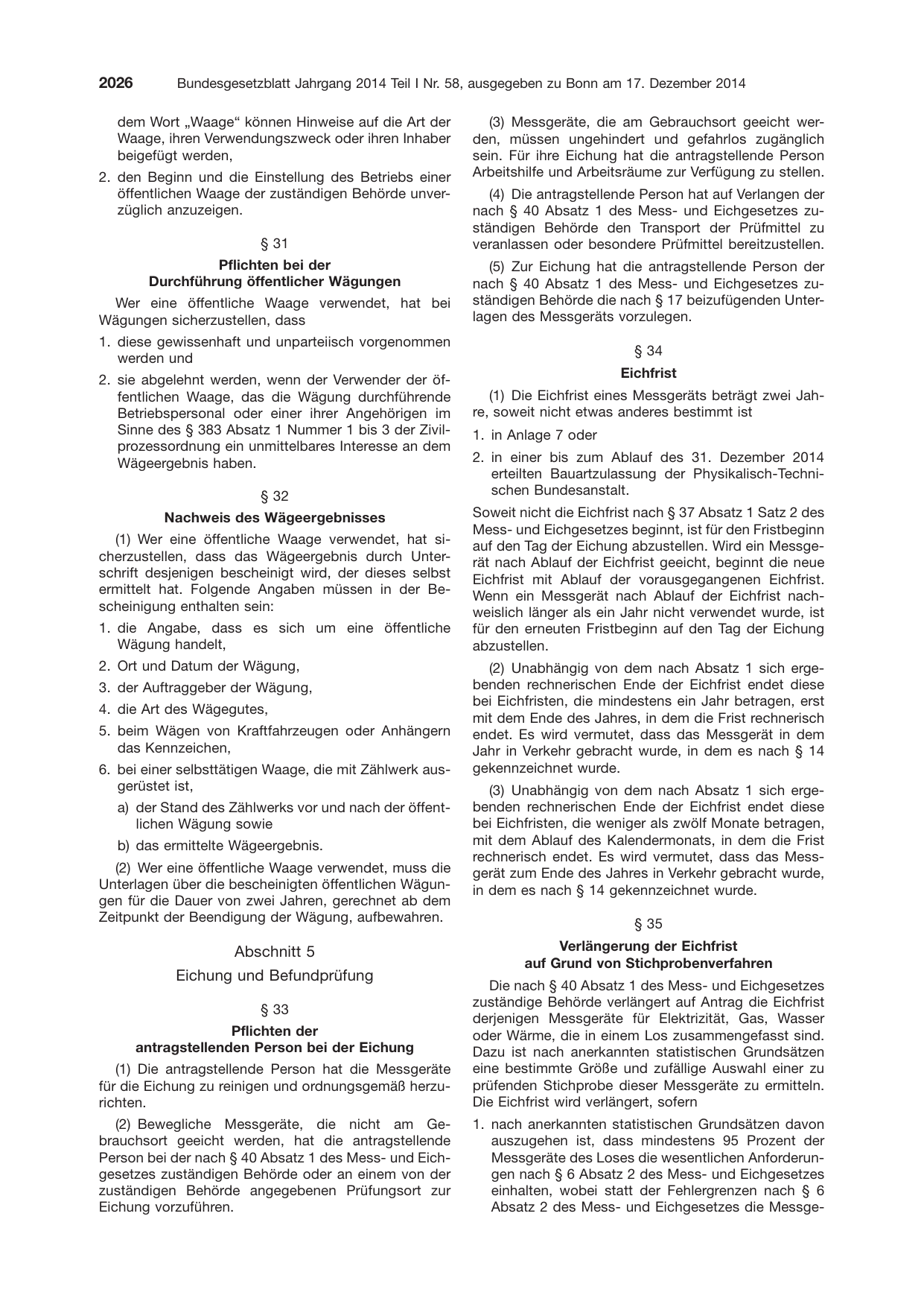 BGBl. 2014, Seite 2026 — Originalseite als Abbildung