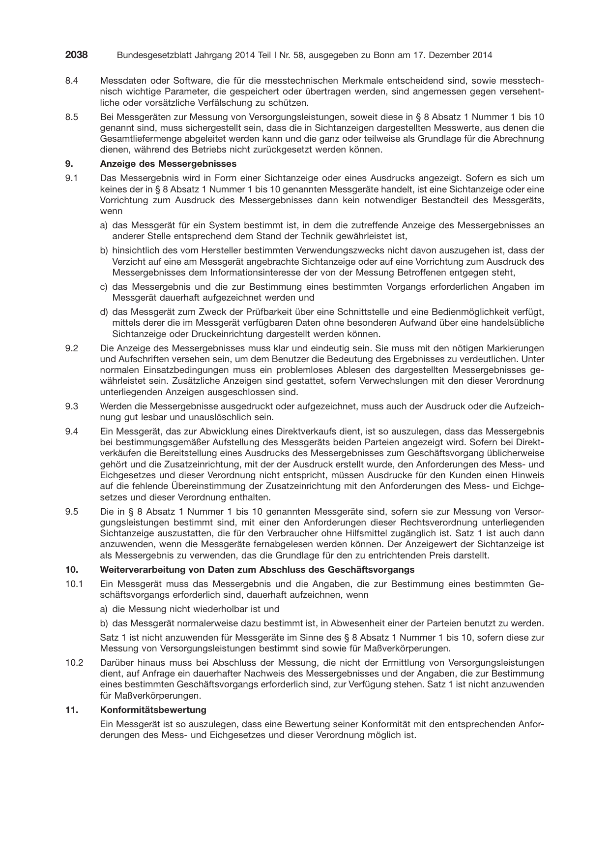 BGBl. 2014, Seite 2038 — Originalseite als Abbildung