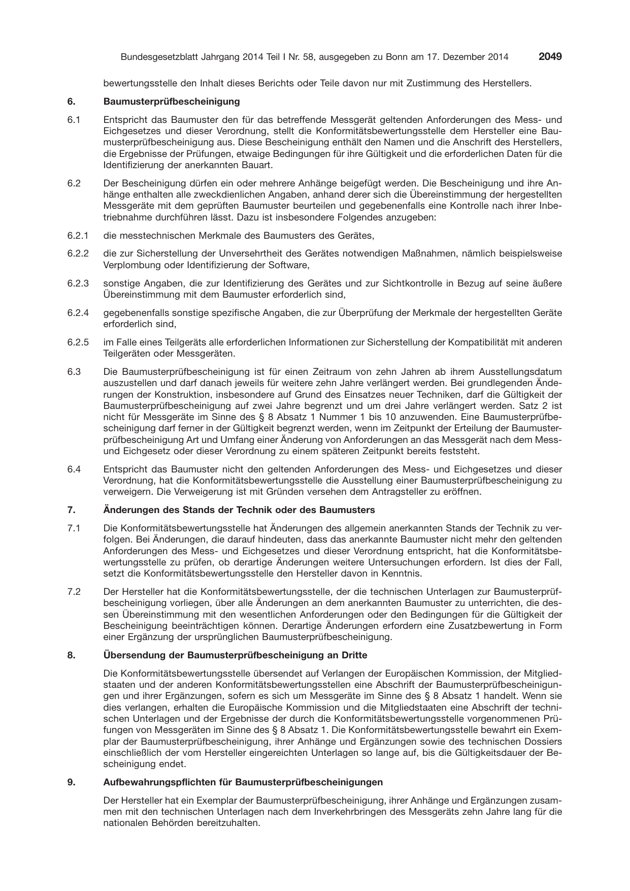 BGBl. 2014, Seite 2049 — Originalseite als Abbildung