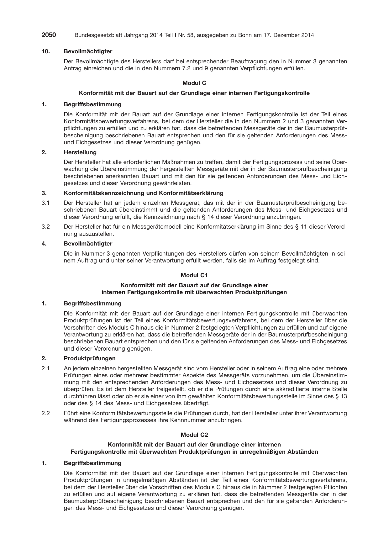 BGBl. 2014, Seite 2050 — Originalseite als Abbildung