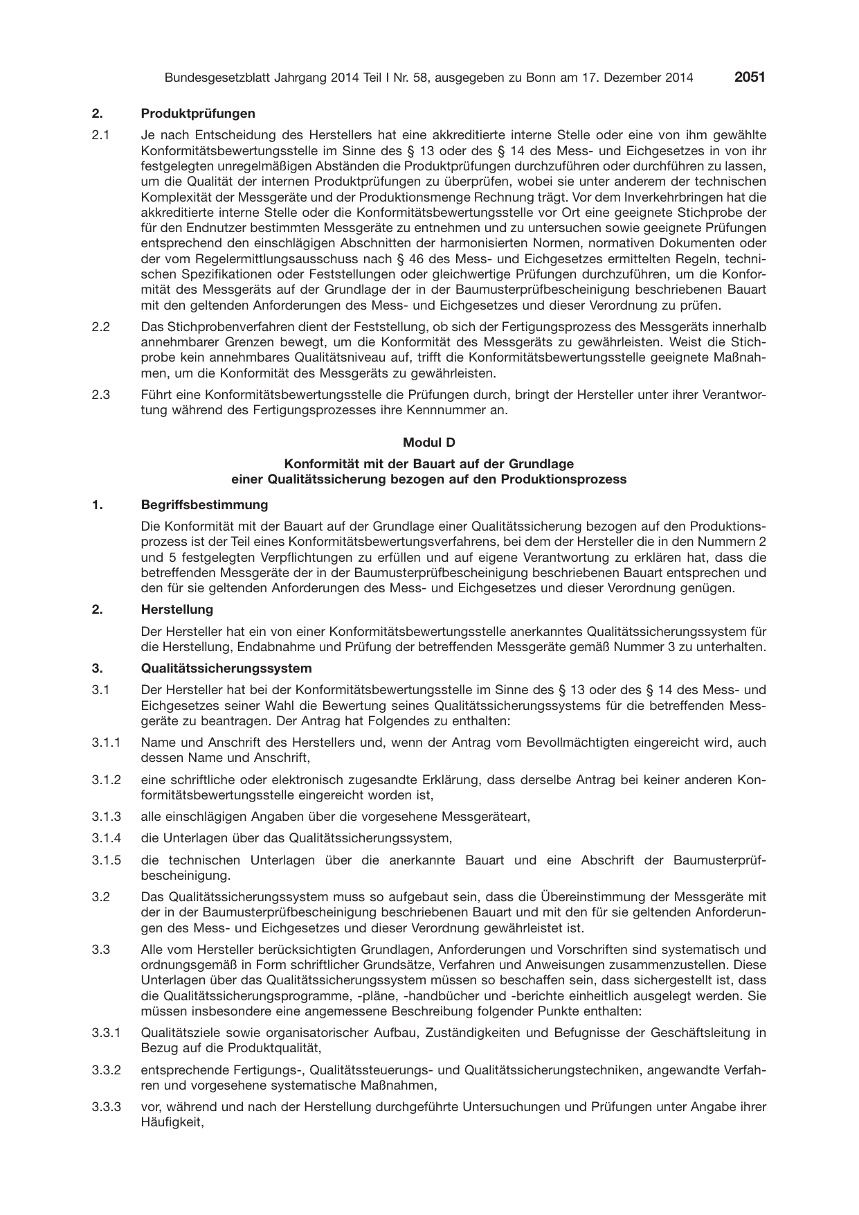 BGBl. 2014, Seite 2051 — Originalseite als Abbildung