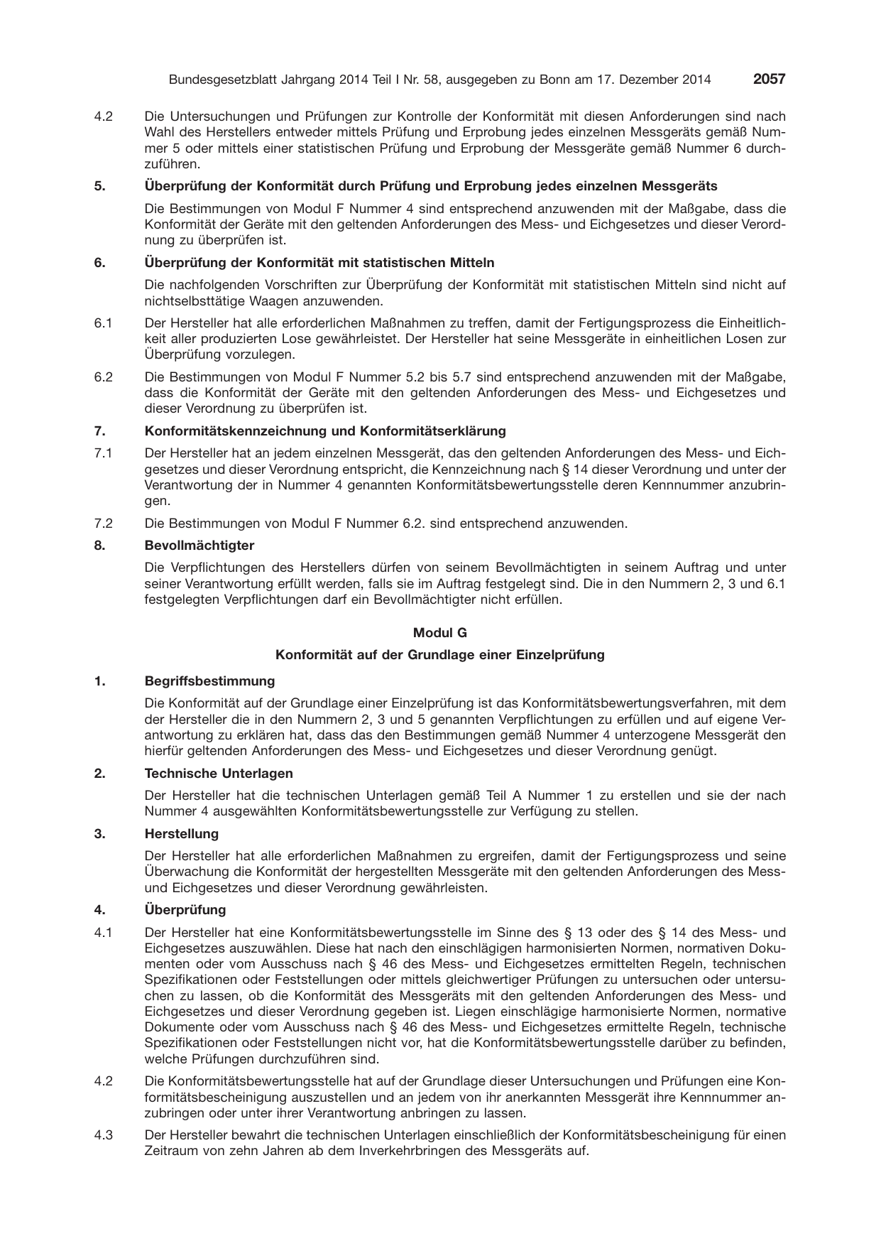 BGBl. 2014, Seite 2057 — Originalseite als Abbildung
