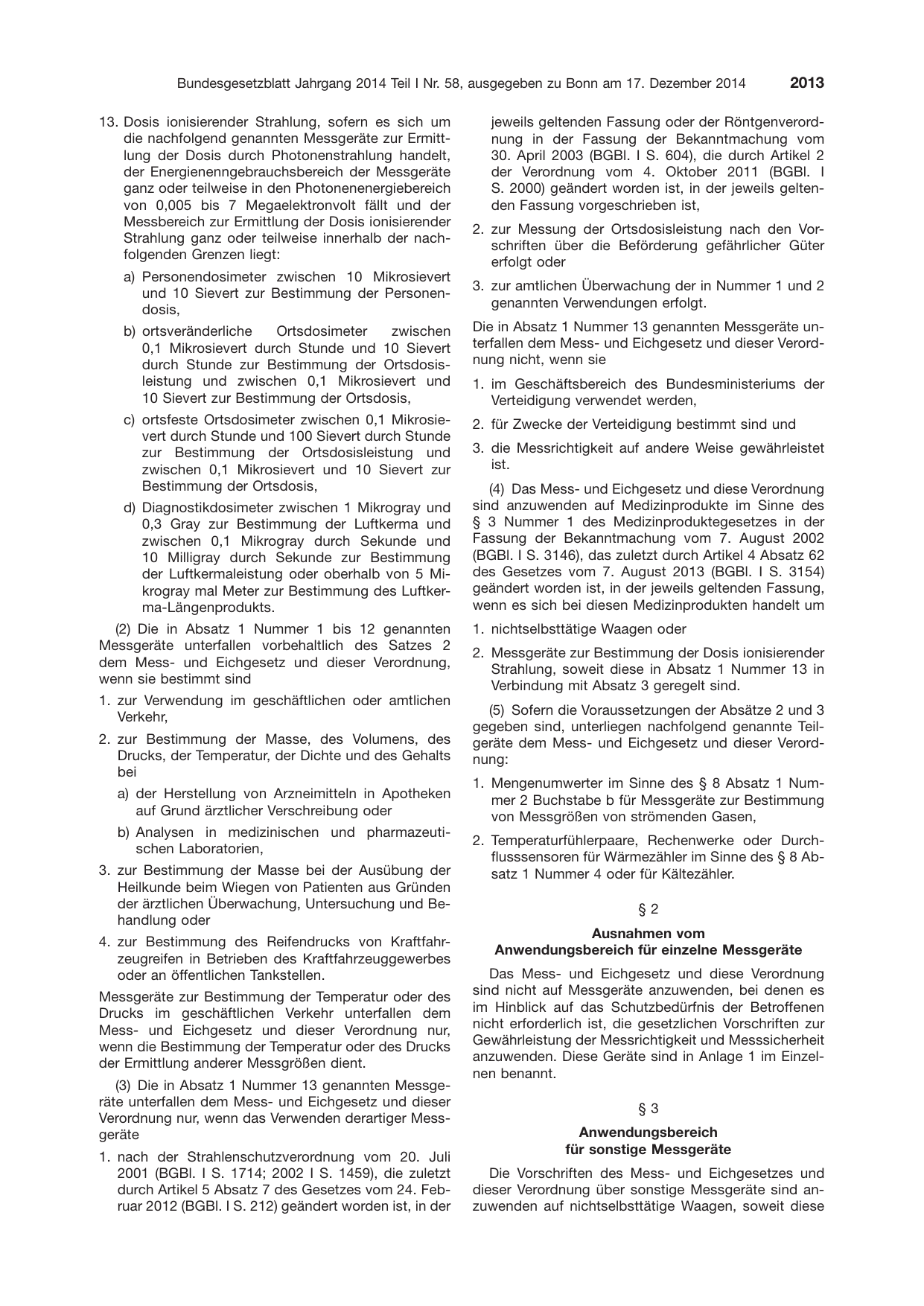 BGBl. 2014, Seite 2013 — Originalseite als Abbildung