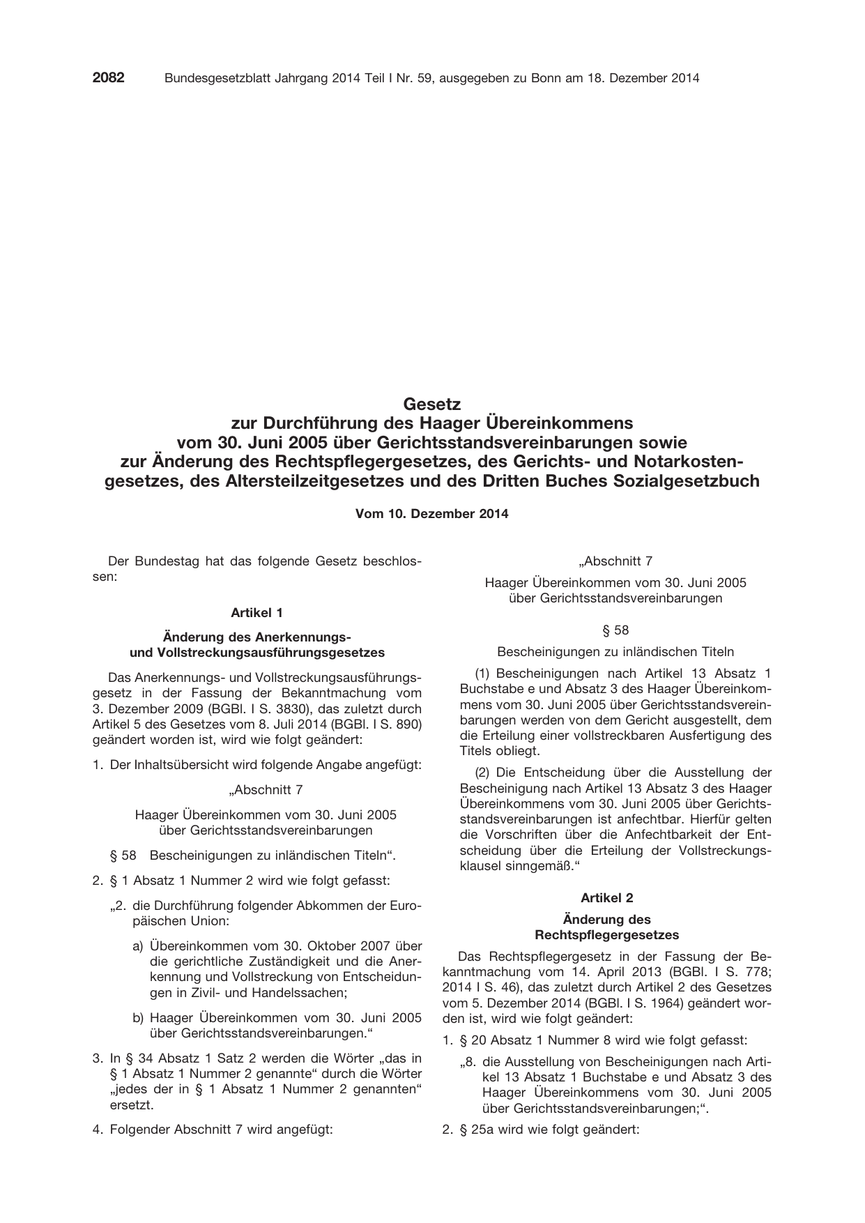 BGBl. 2014, Seite 2082 — Originalseite als Abbildung