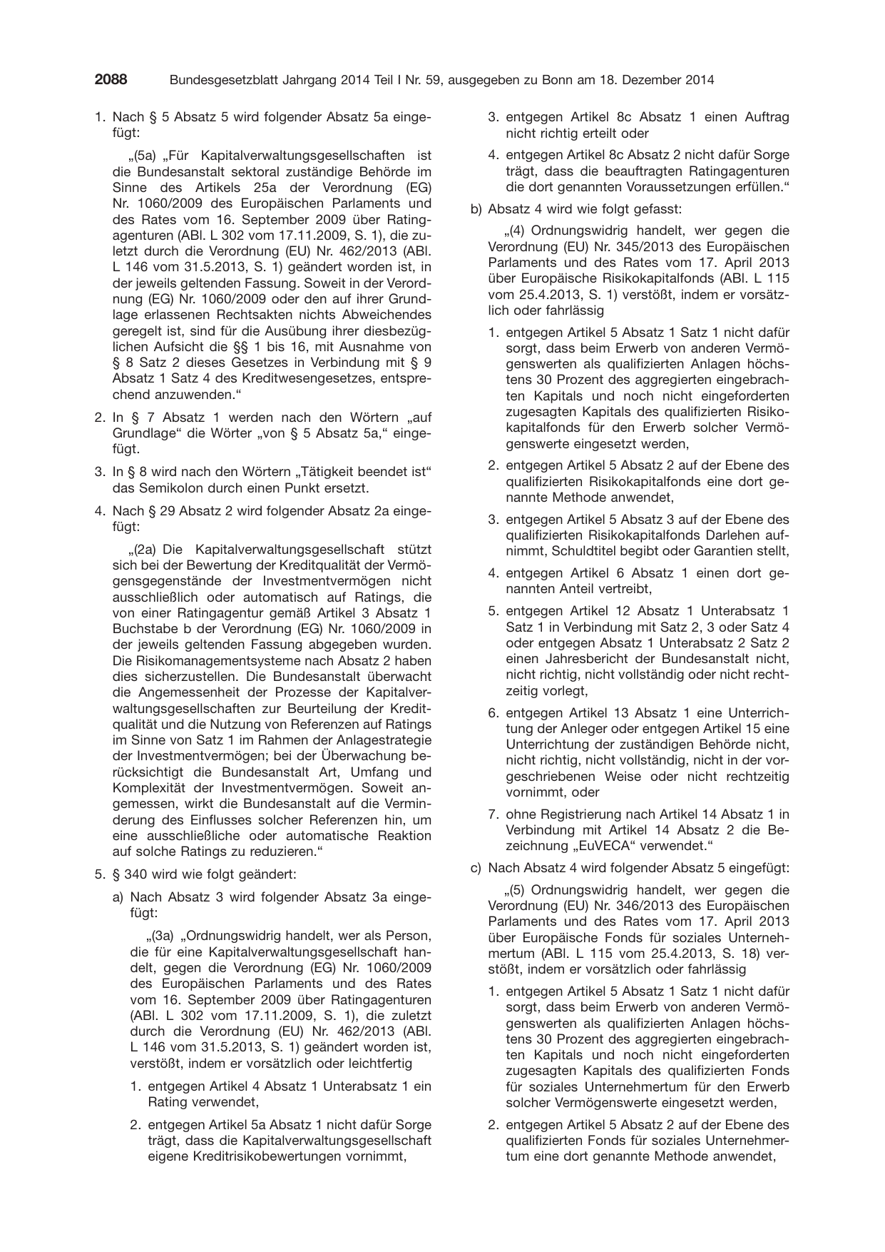 BGBl. 2014, Seite 2088 — Originalseite als Abbildung