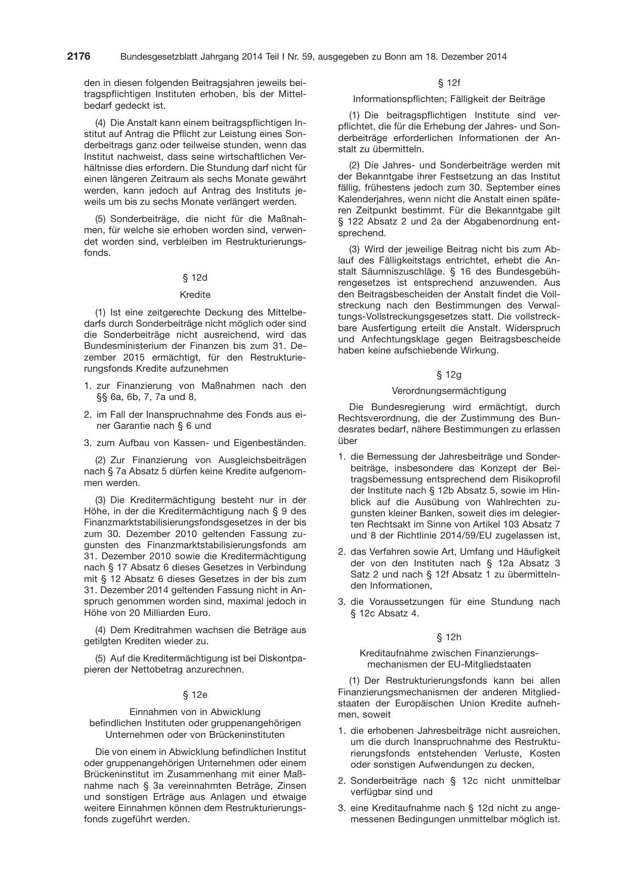 BGBl. 2014, Seite 2176 — Originalseite als Abbildung