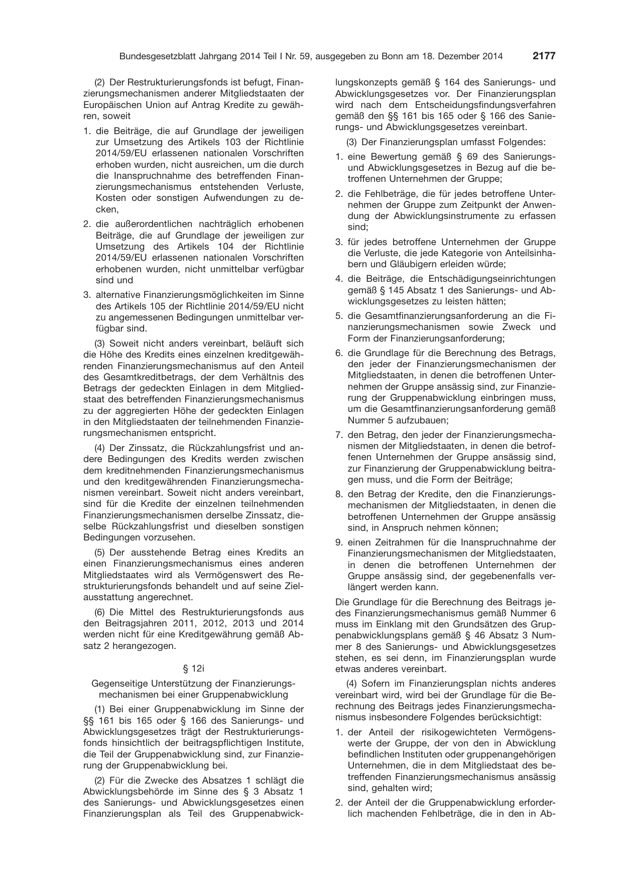 BGBl. 2014, Seite 2177 — Originalseite als Abbildung