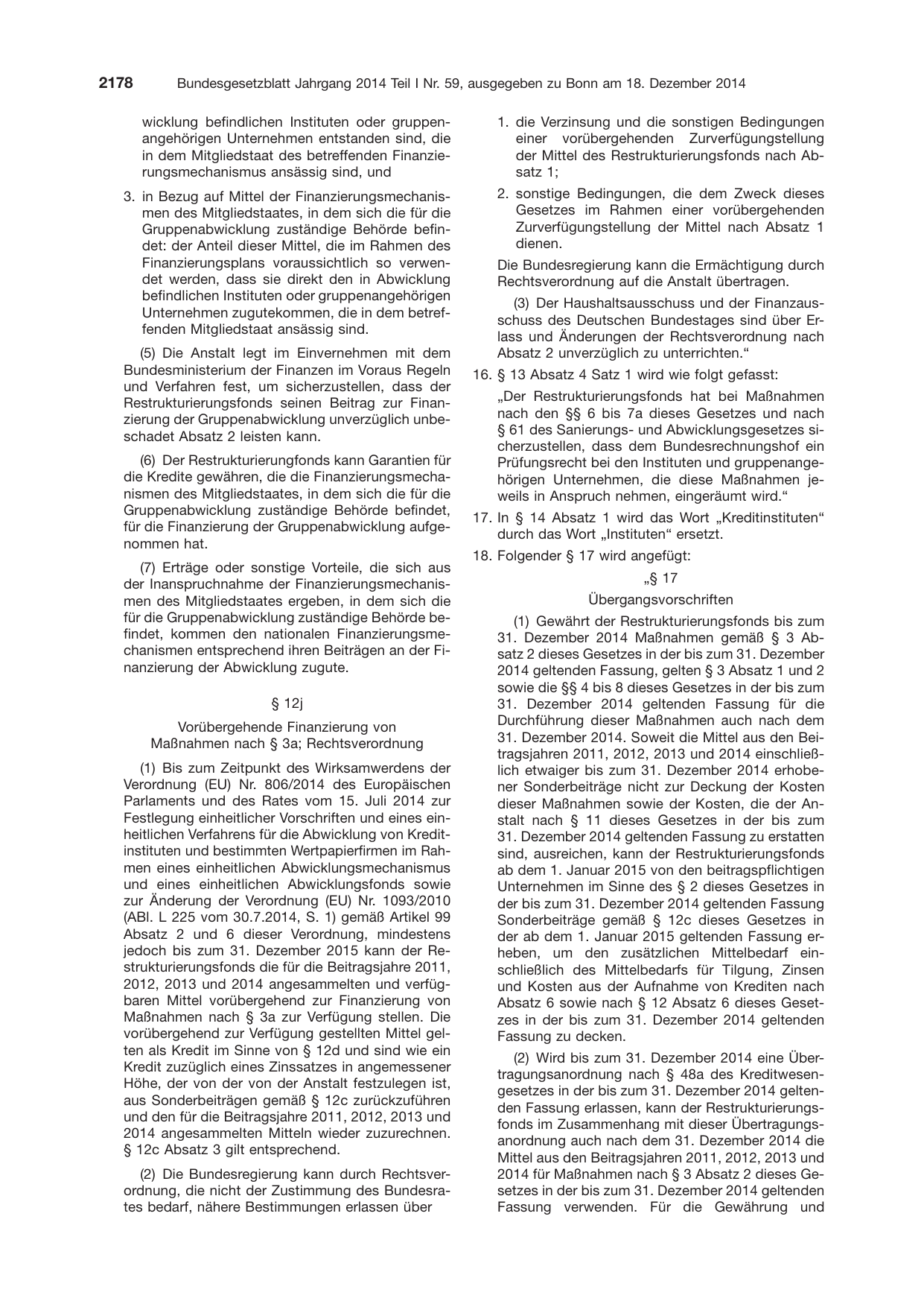 BGBl. 2014, Seite 2178 — Originalseite als Abbildung