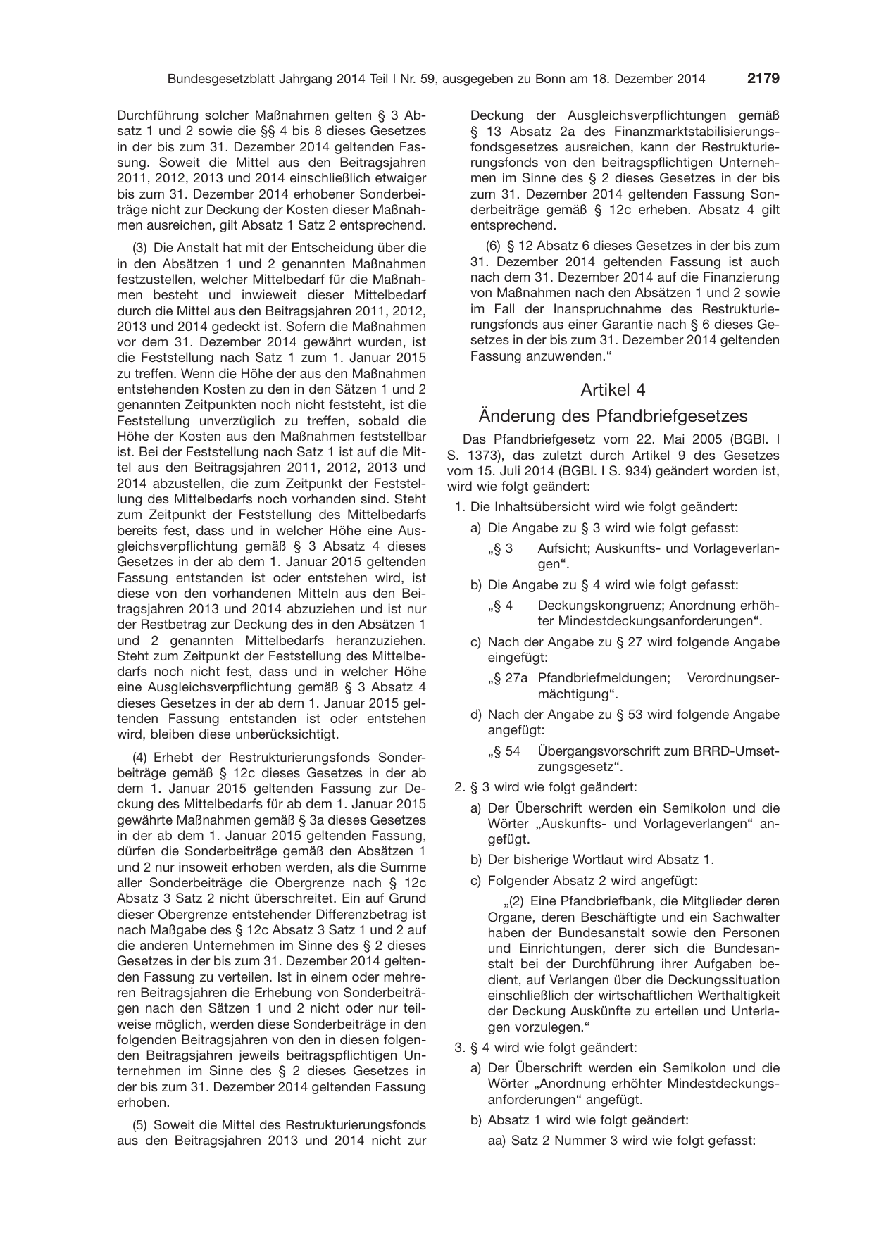 BGBl. 2014, Seite 2179 — Originalseite als Abbildung