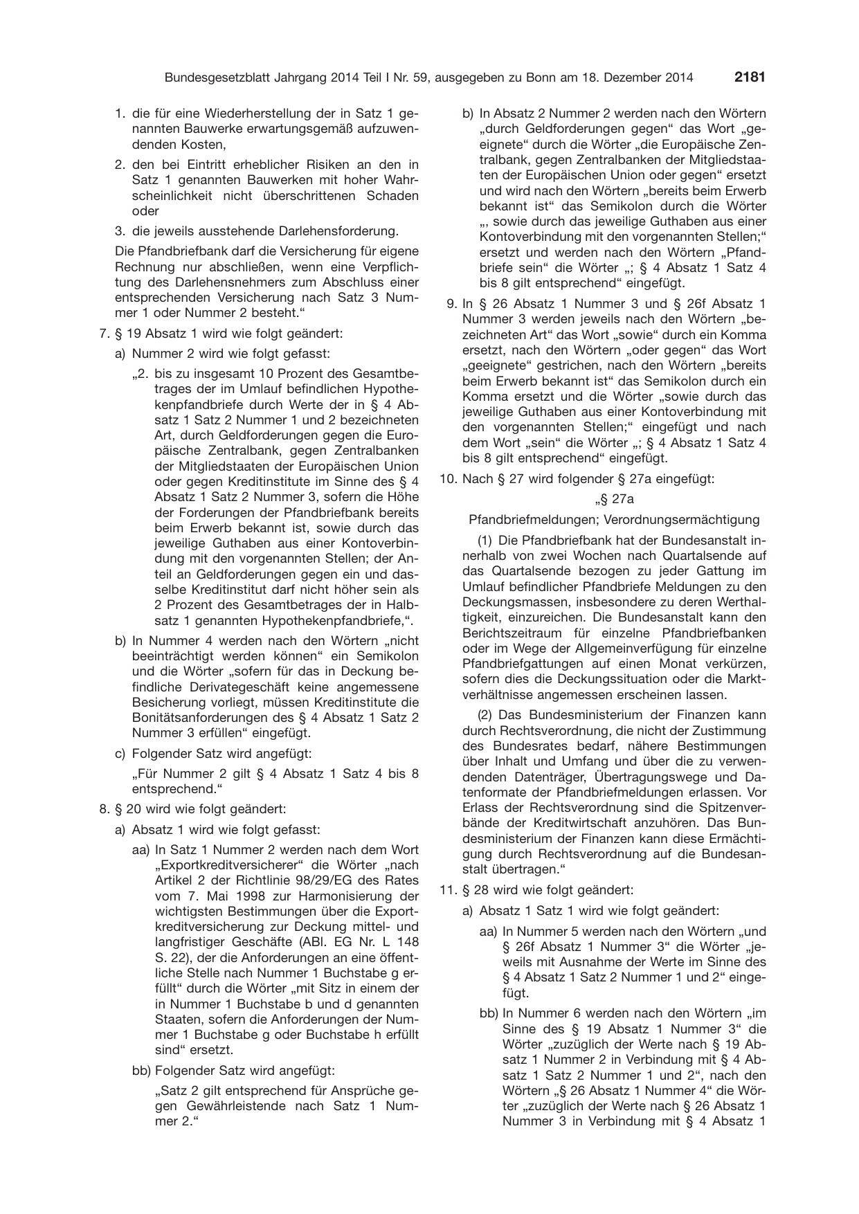 BGBl. 2014, Seite 2181 — Originalseite als Abbildung