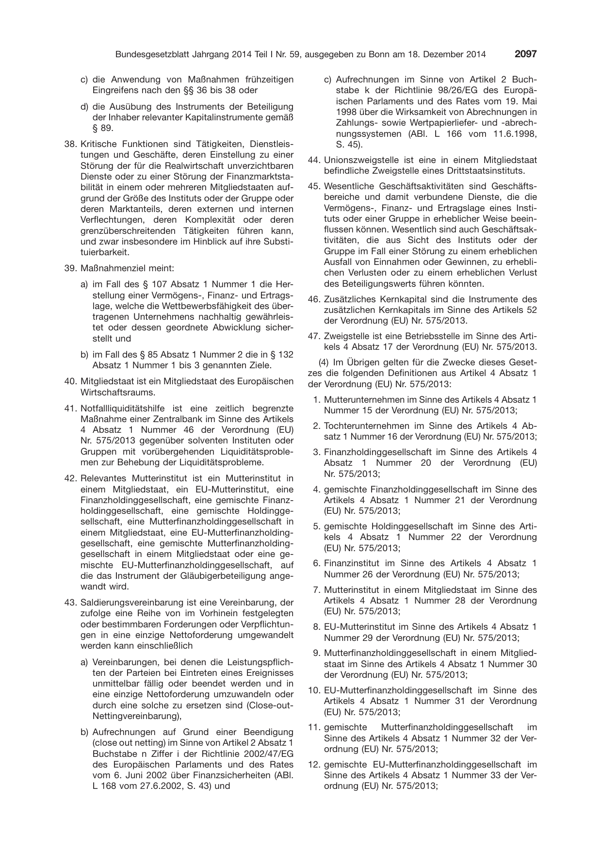BGBl. 2014, Seite 2097 — Originalseite als Abbildung
