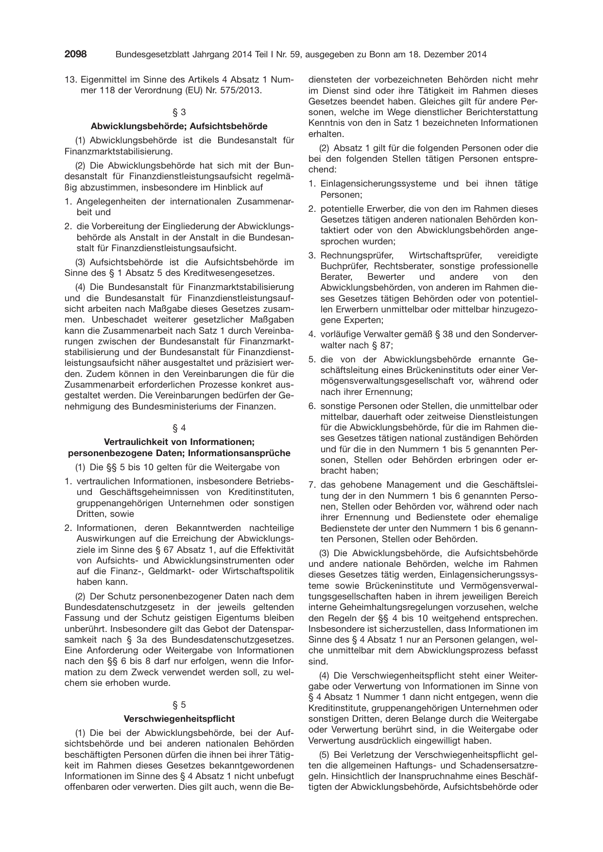 BGBl. 2014, Seite 2098 — Originalseite als Abbildung