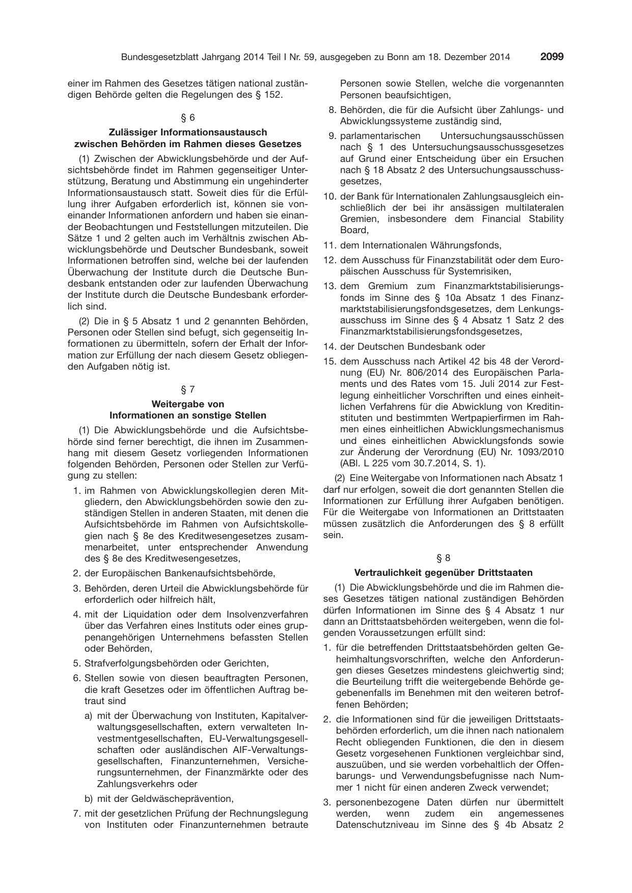 BGBl. 2014, Seite 2099 — Originalseite als Abbildung