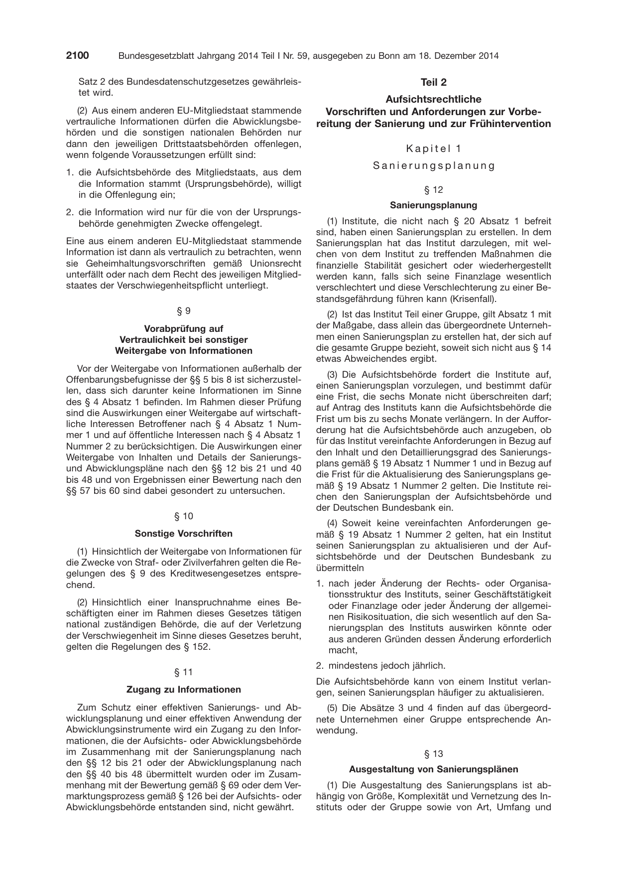 BGBl. 2014, Seite 2100 — Originalseite als Abbildung