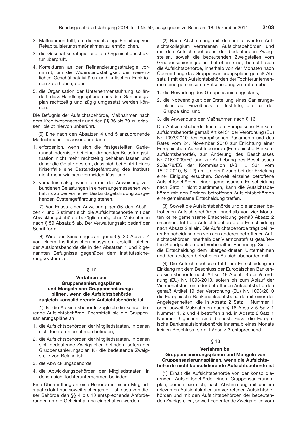 BGBl. 2014, Seite 2103 — Originalseite als Abbildung