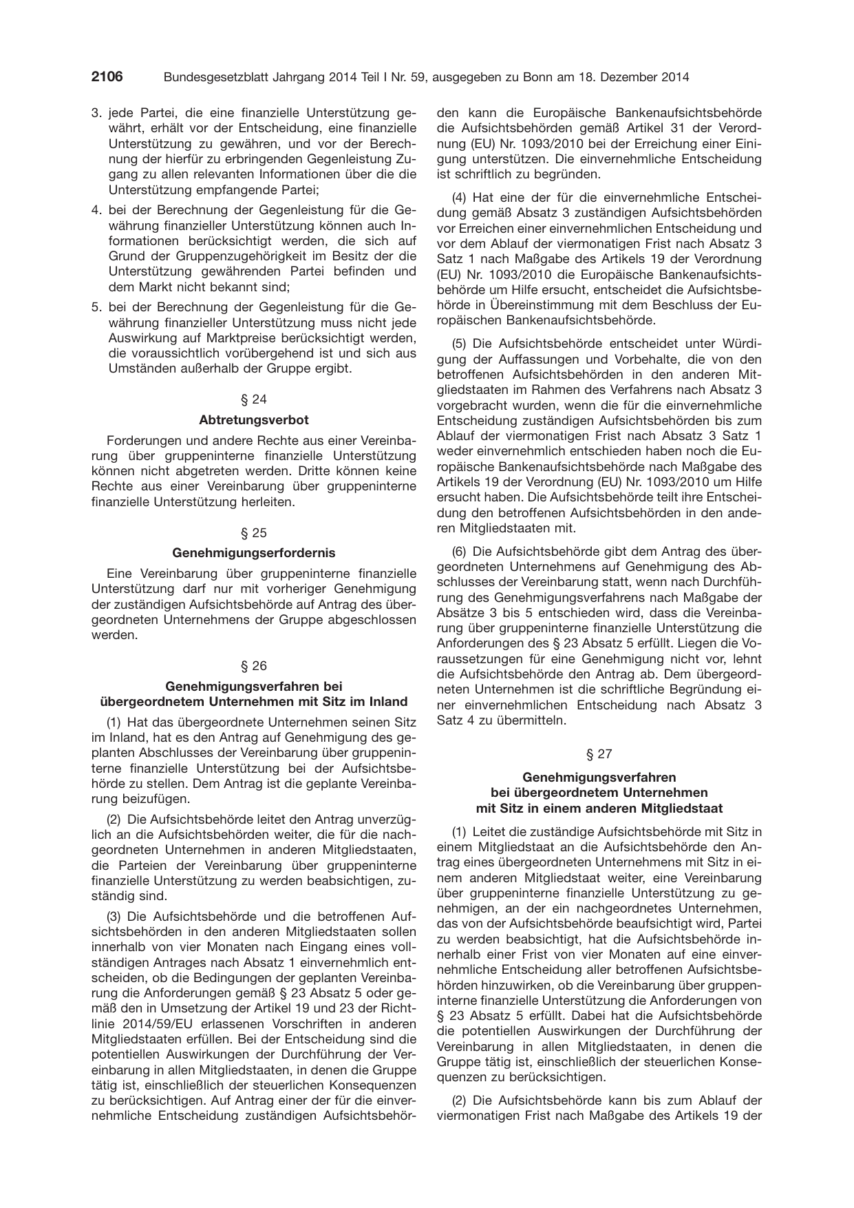 BGBl. 2014, Seite 2106 — Originalseite als Abbildung