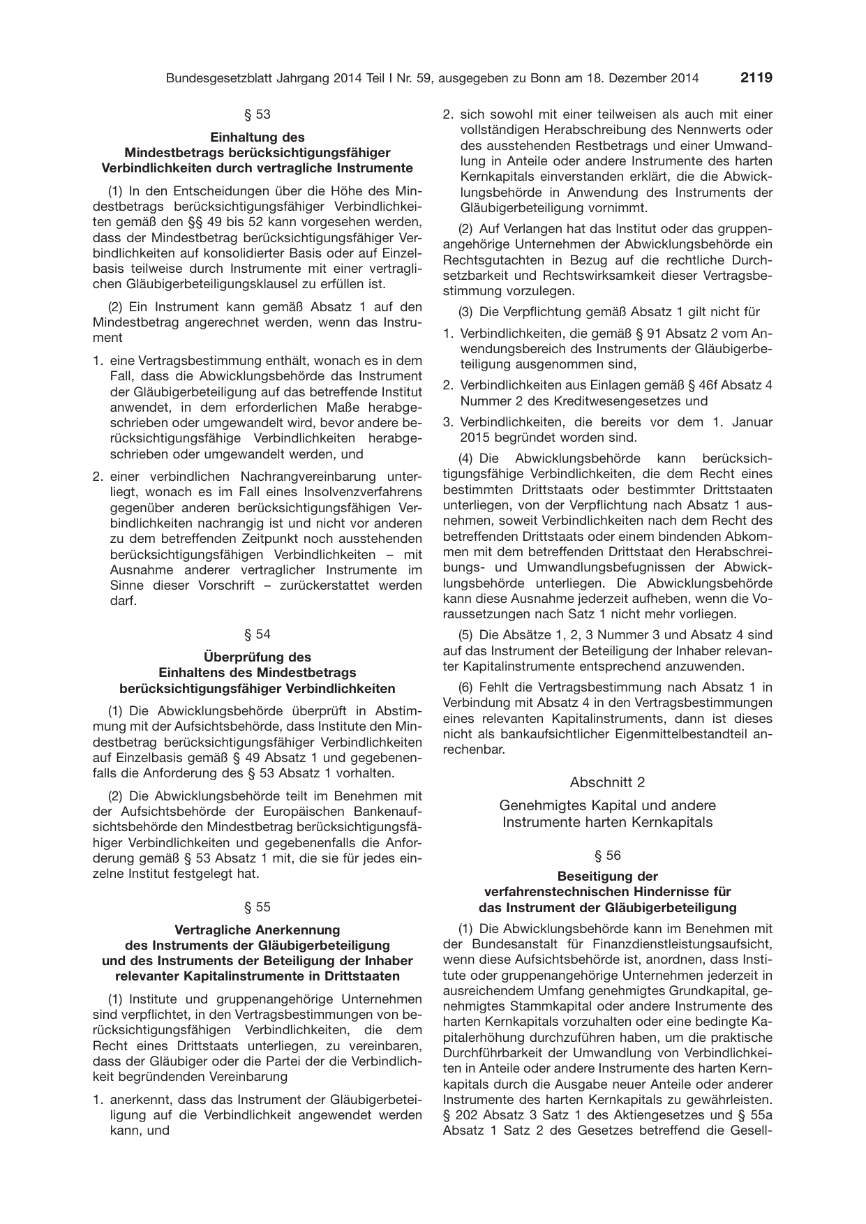 BGBl. 2014, Seite 2119 — Originalseite als Abbildung